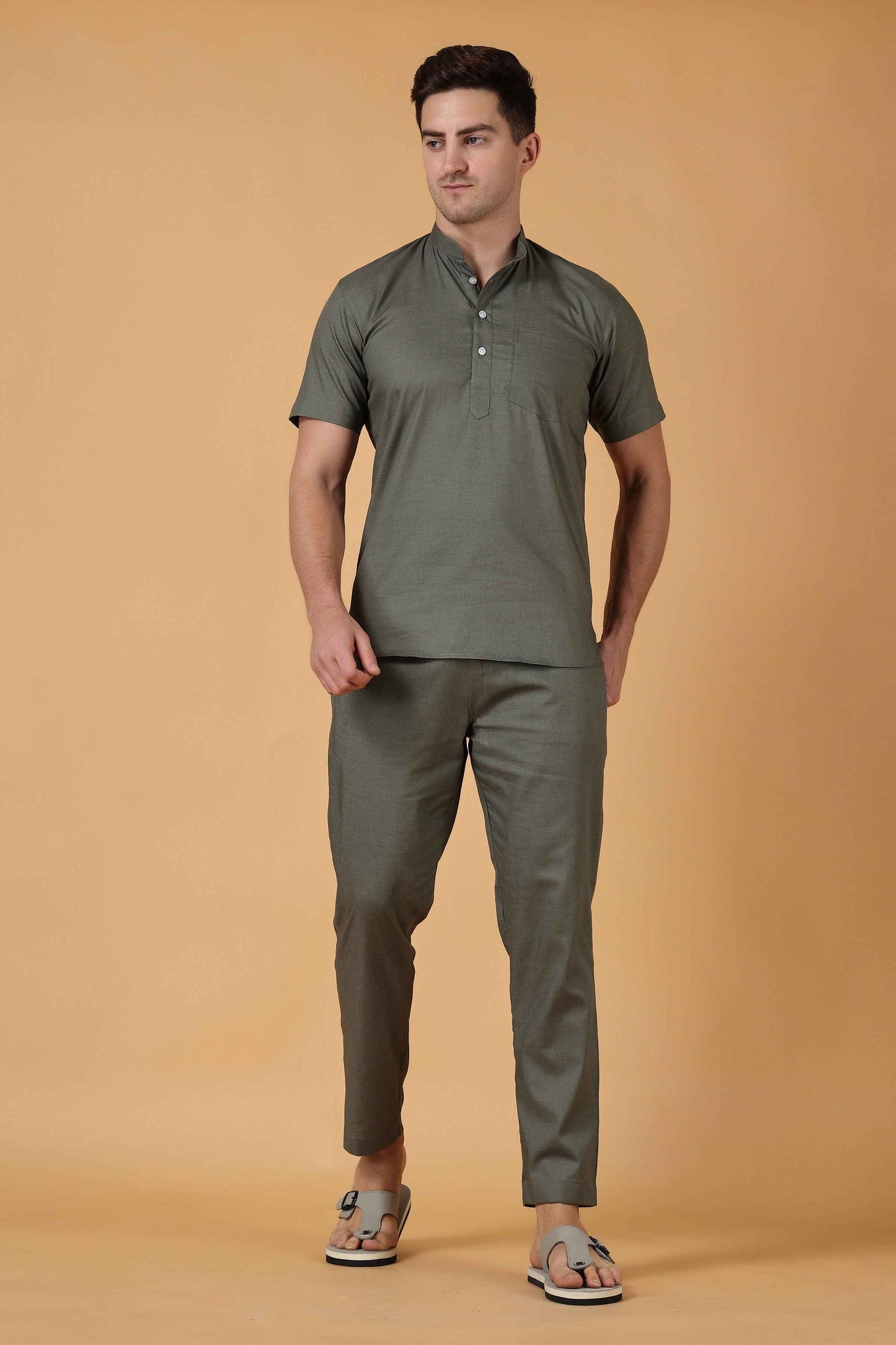 Buy Plus Size ​Misty Green Lounge Wear Set At Apella | Sizes XS to 10 XL | India | Free Delivery | Customized