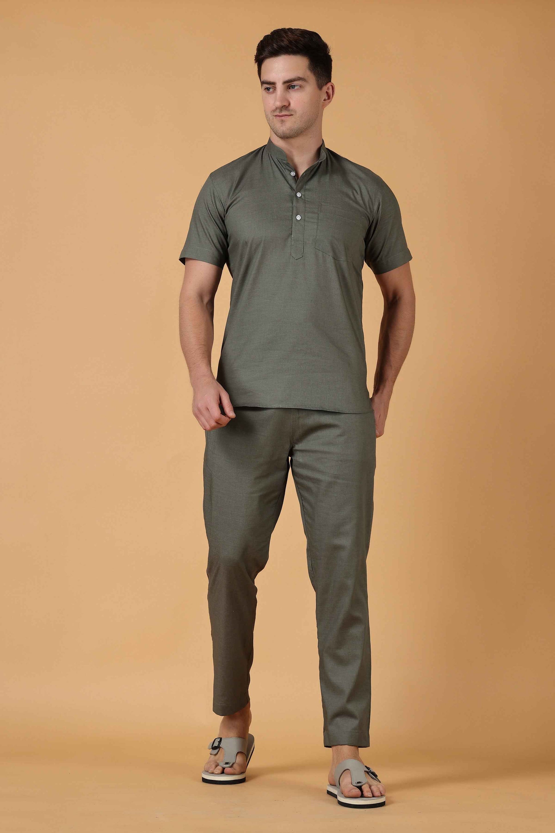 Buy Plus Size ​Misty Green Lounge Wear Set At Apella | Sizes XS to 10 XL | India | Free Delivery | Customized