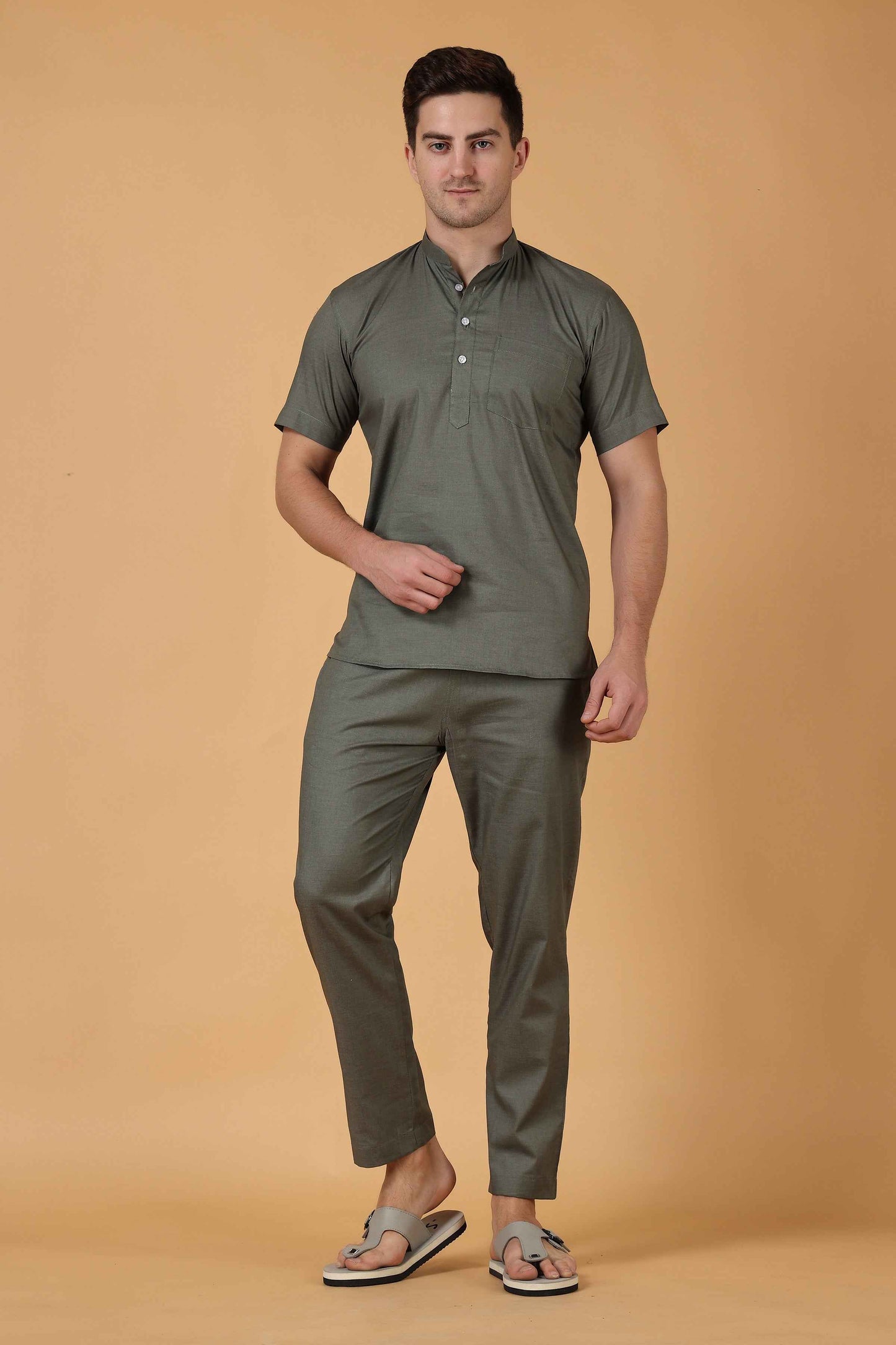 Buy Plus Size ​Misty Green Lounge Wear Set At Apella | Sizes XS to 10 XL | India | Free Delivery | Customized