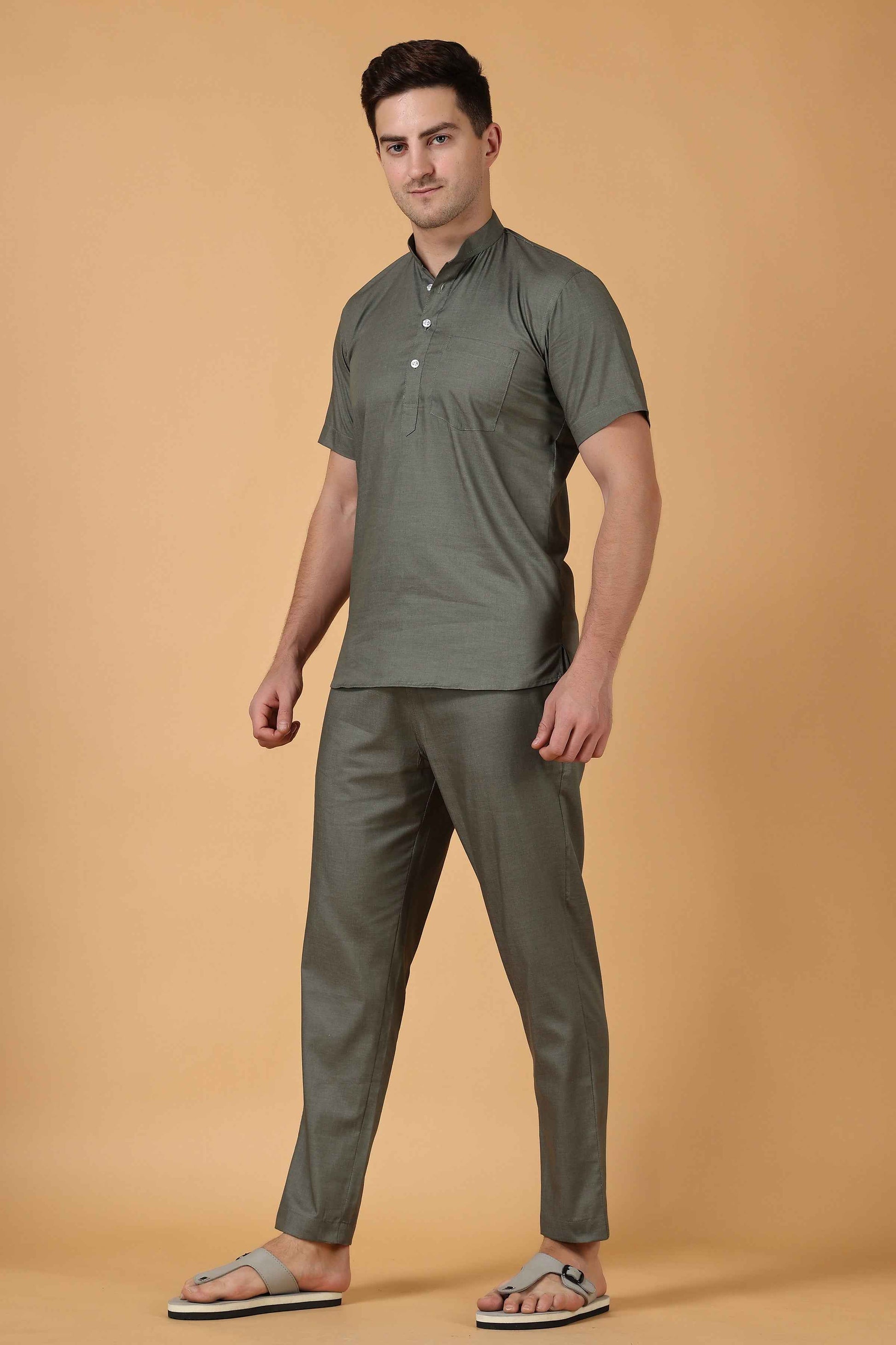 Buy Plus Size ​Misty Green Lounge Wear Set At Apella | Sizes XS to 10 XL | India | Free Delivery | Customized