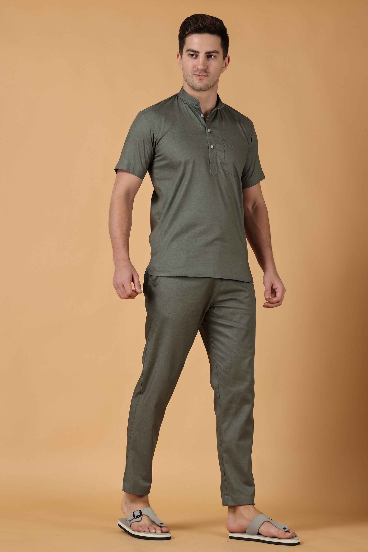 Buy Plus Size ​Misty Green Lounge Wear Set At Apella | Sizes XS to 10 XL | India | Free Delivery | Customized