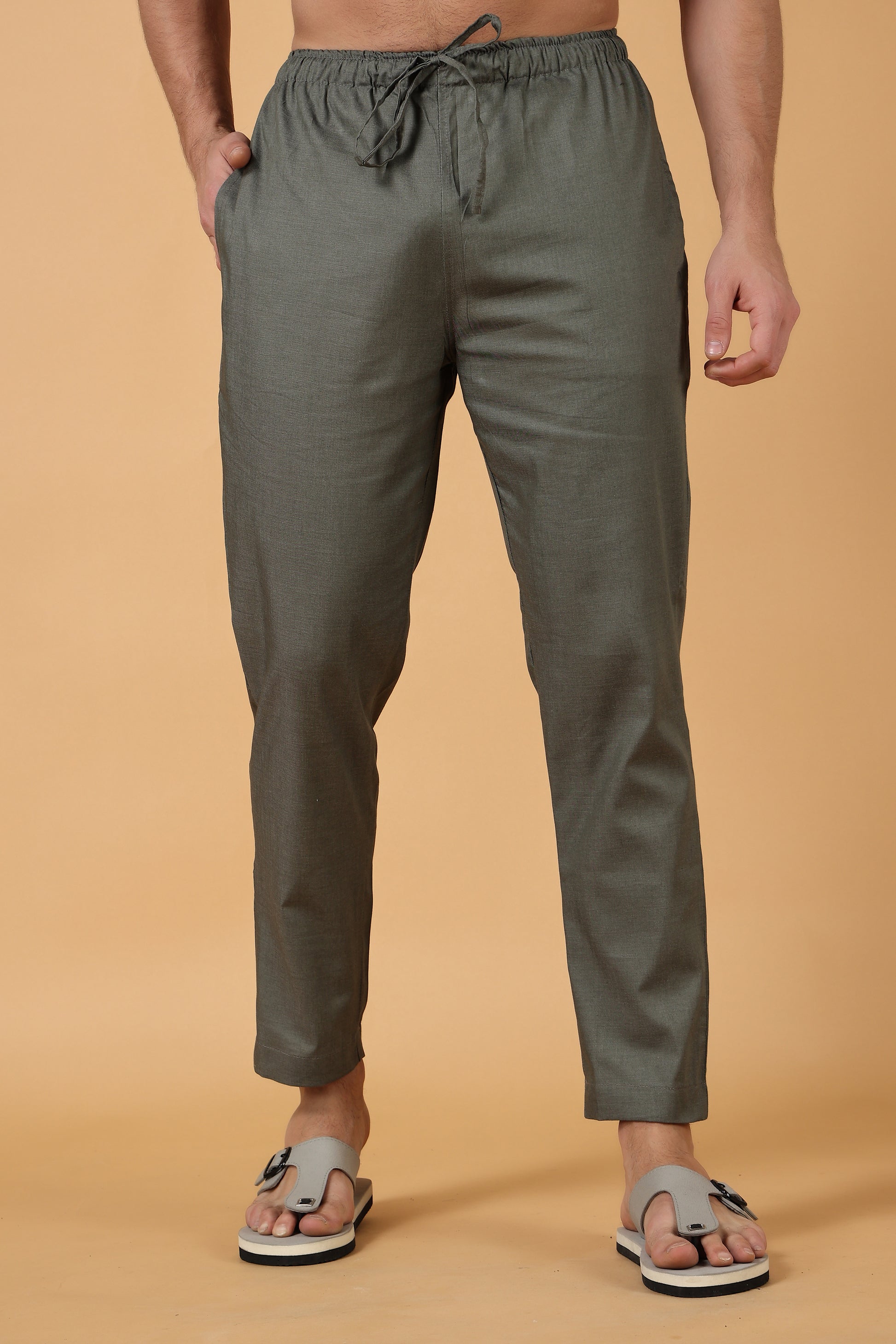 Men's Plus Size  Green Cotton Pajama Pant | Apella