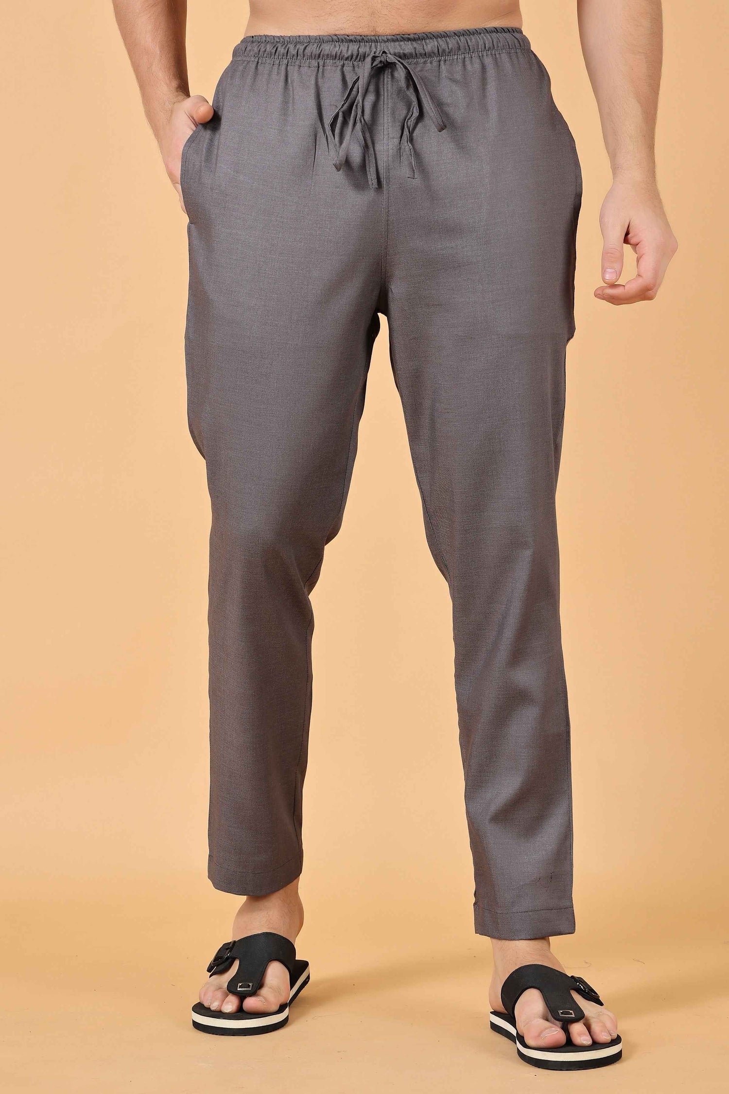Buy Plus Size ​Bubble Grey Cotton Pajama Pants At Apella | Sizes XS to 10 XL | India | Free Delivery | Customized