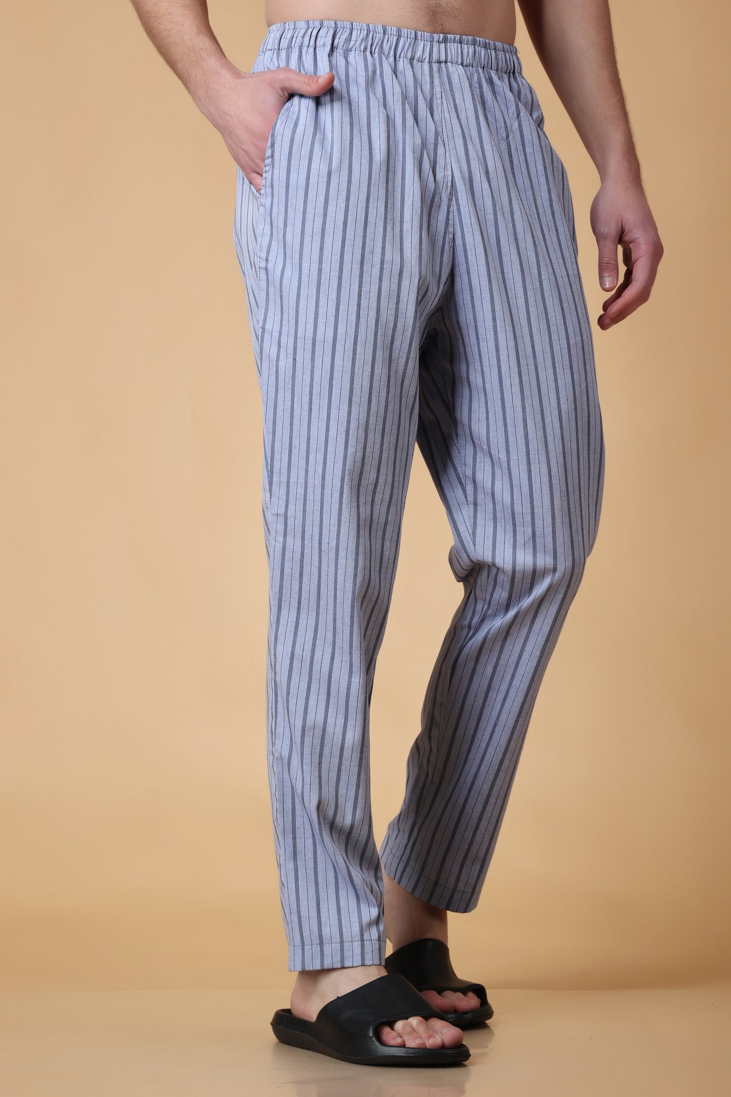 Gravel Grey Striped Cotton Pajama
