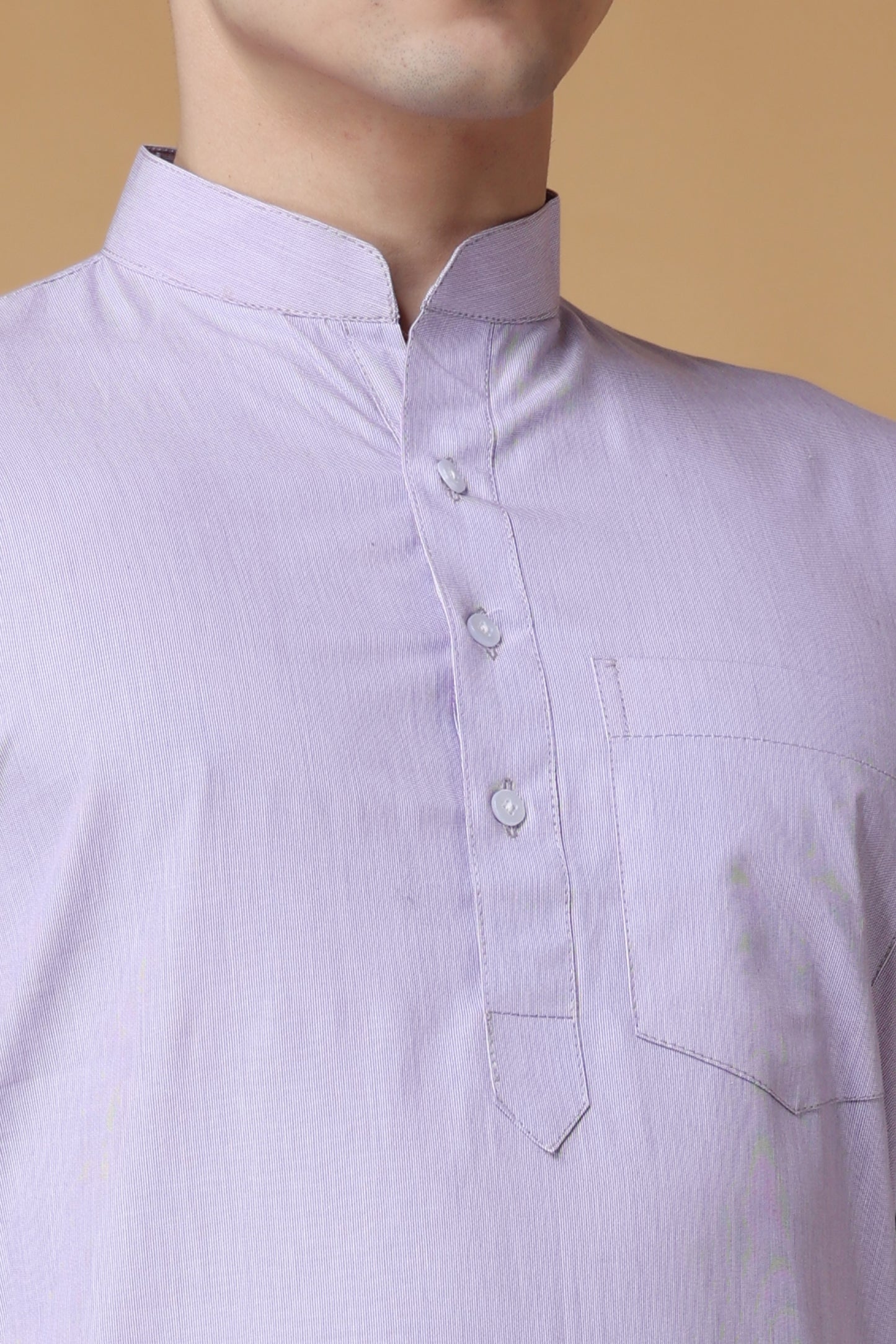 Men's Plus Size Lilac Lustre Cotton Kurta Pajama