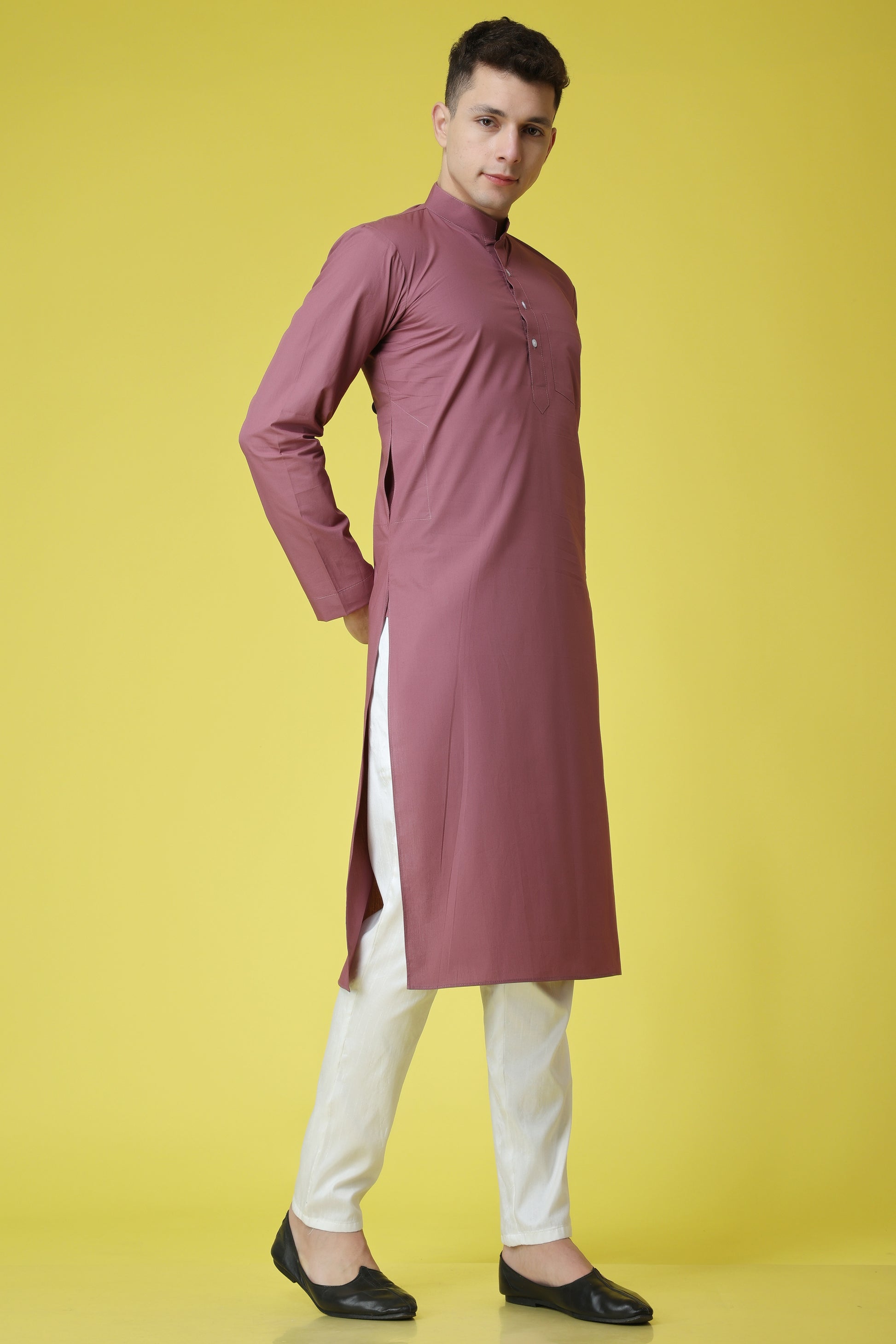 Men's Plus Size Lavish Lavender Cotton Kurta Pajama