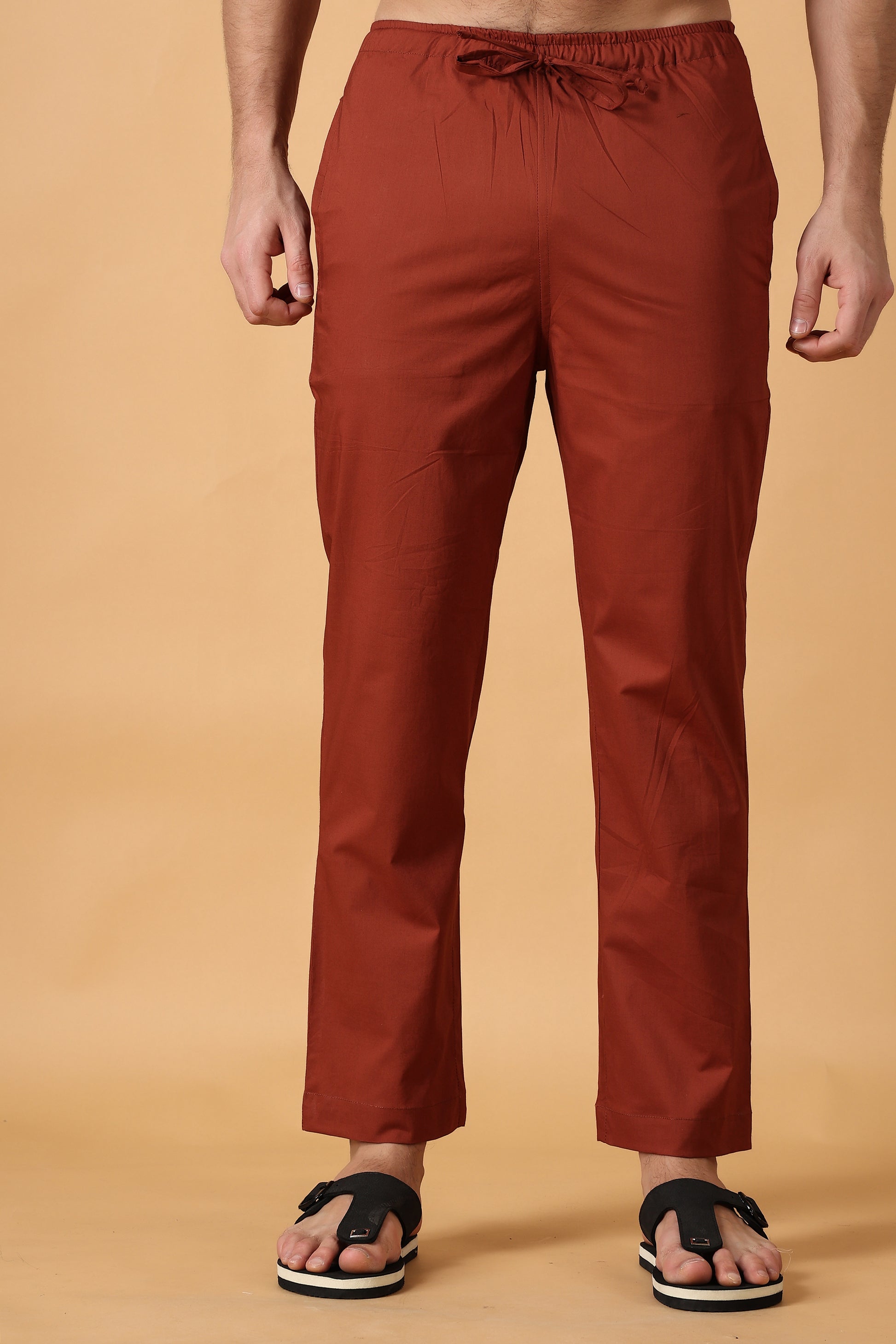 Men's Plus Size Rust Cotton Pant Pajama | Apella