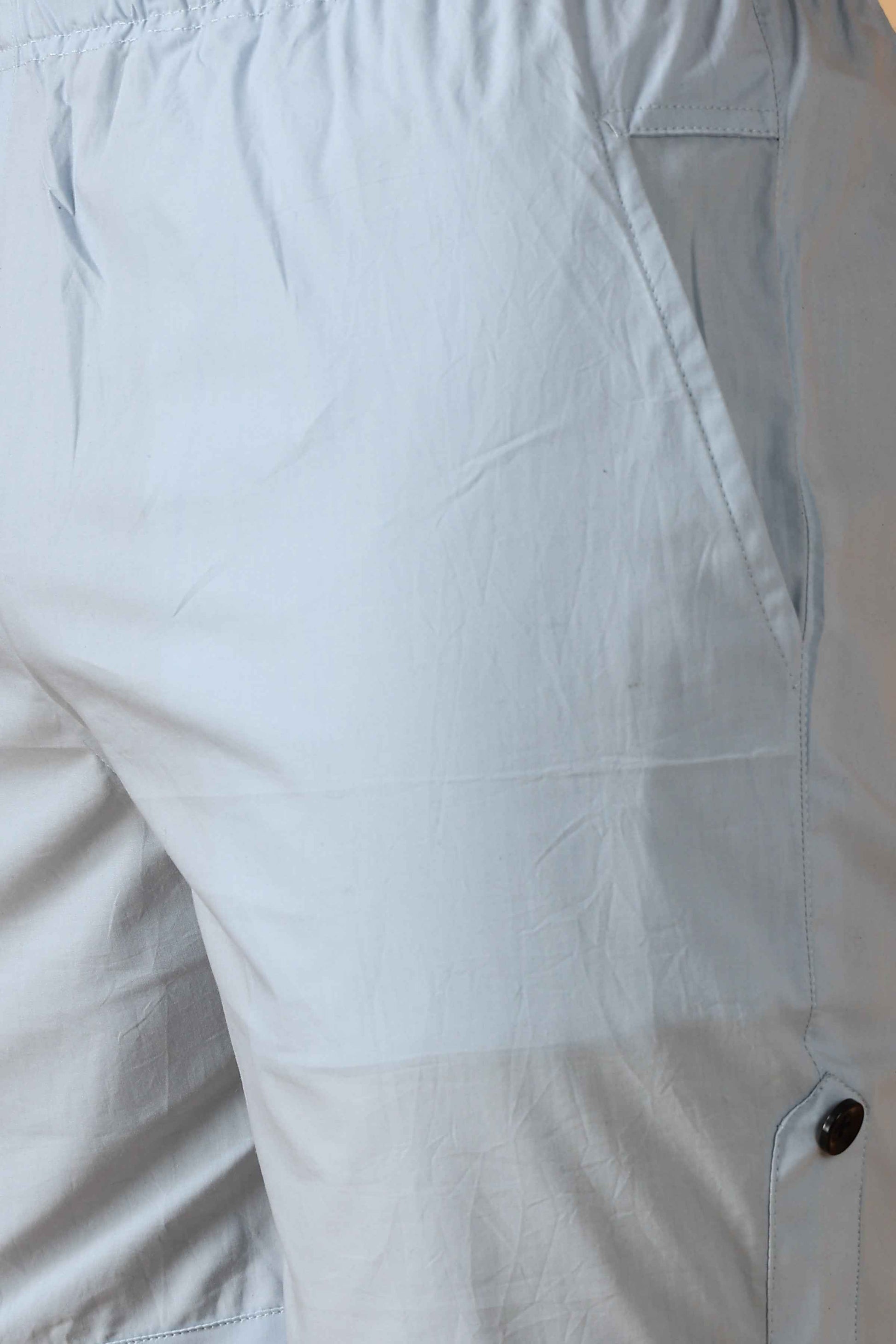 Buy Plus Size ​Powder Blue Cotton Shorts At Apella | Sizes XS to 10 XL | India | Free Delivery | Customized