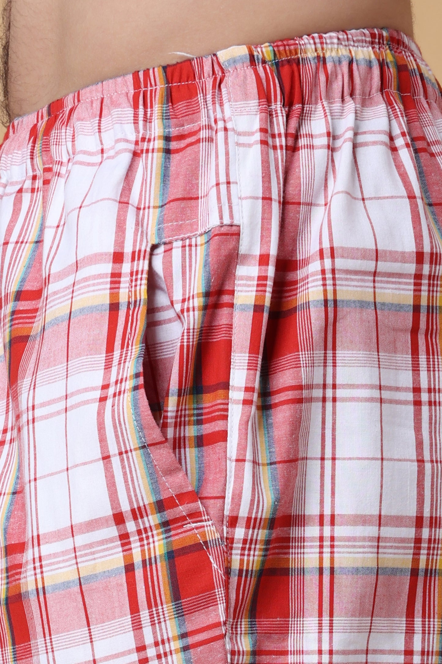 Red Checked Cotton Pant Pajama