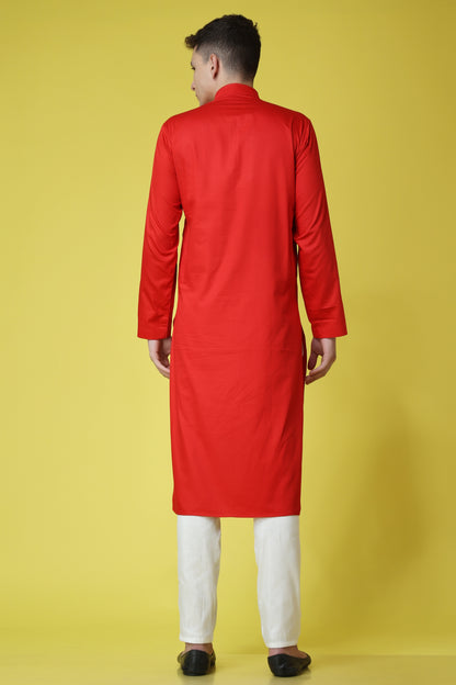 Red Wedding Kurta Pajama For Men