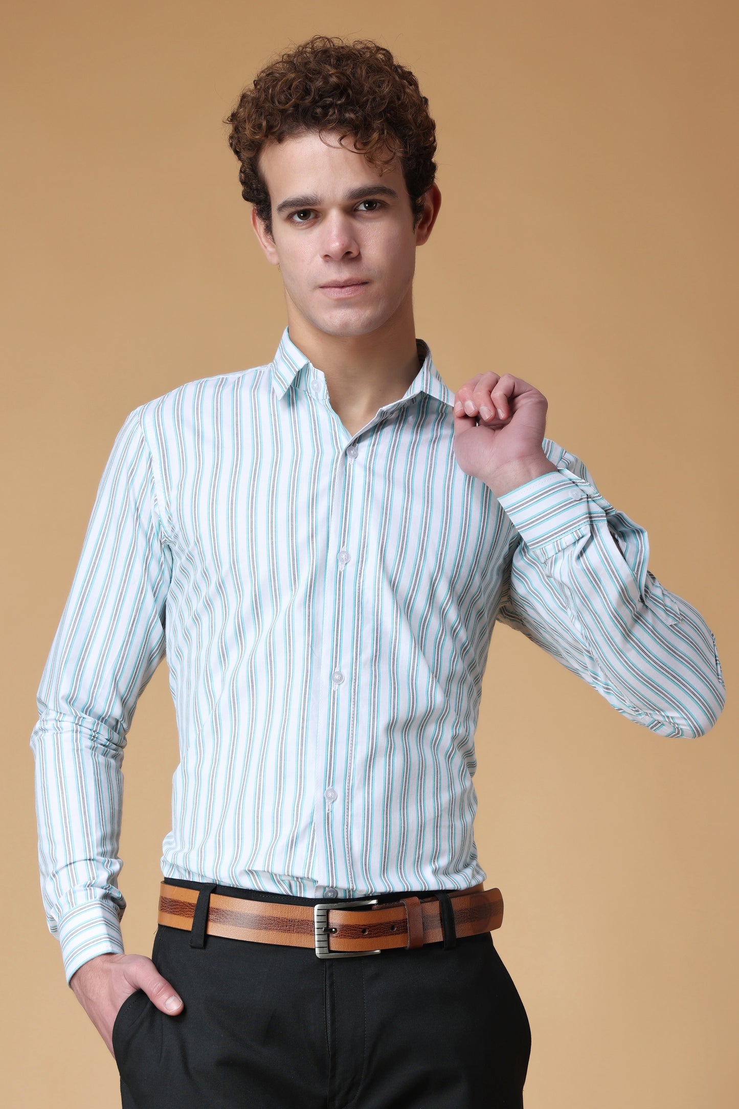 Men's Plus Size Eternal Sky Striped Shirt