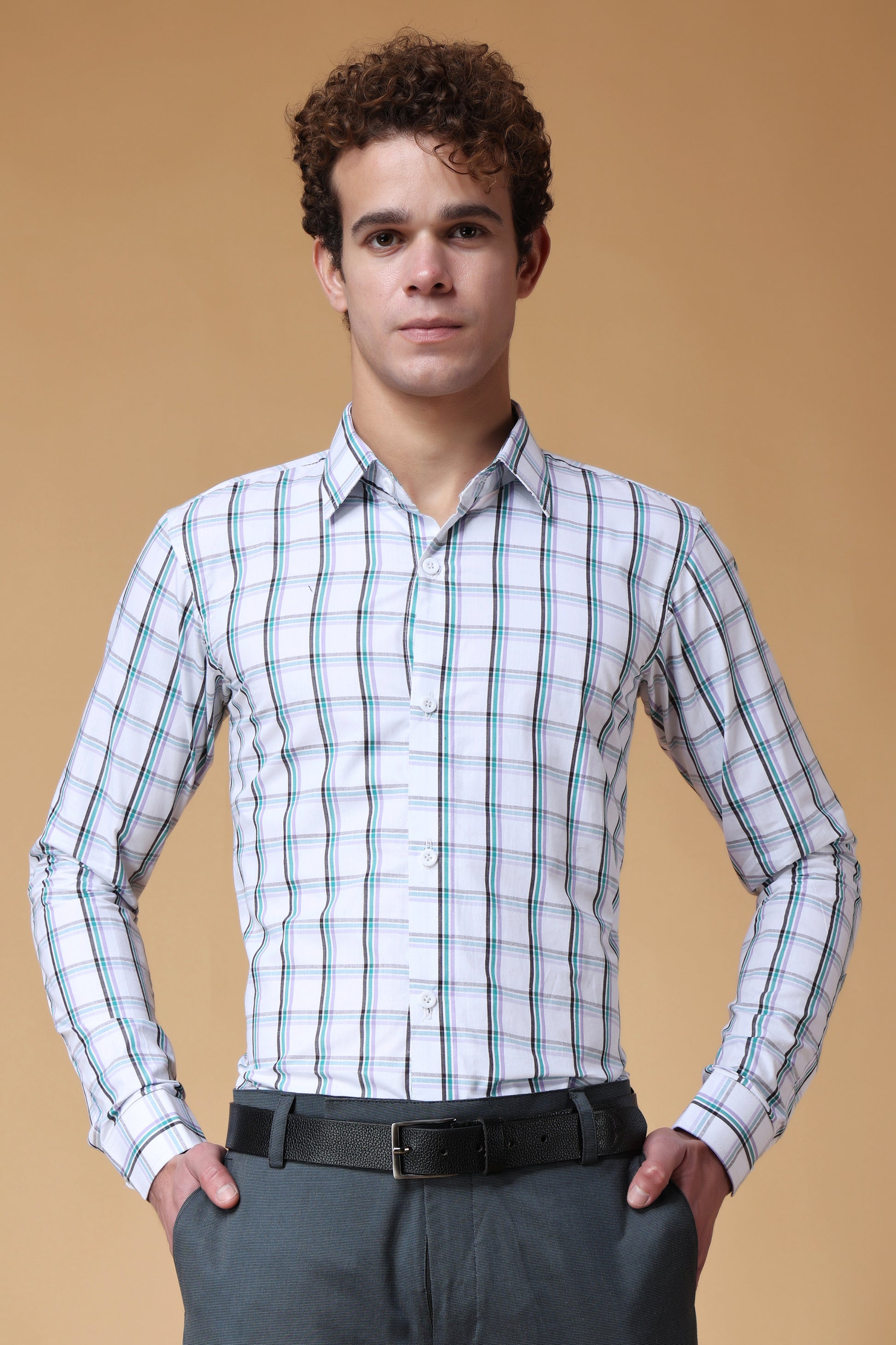 Men's Plus Size Alpine Checked Cotton Shirt