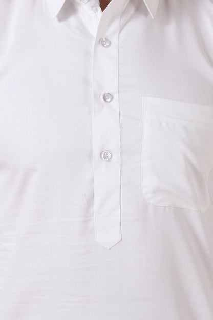 White Plus Size Kurta Pajama 