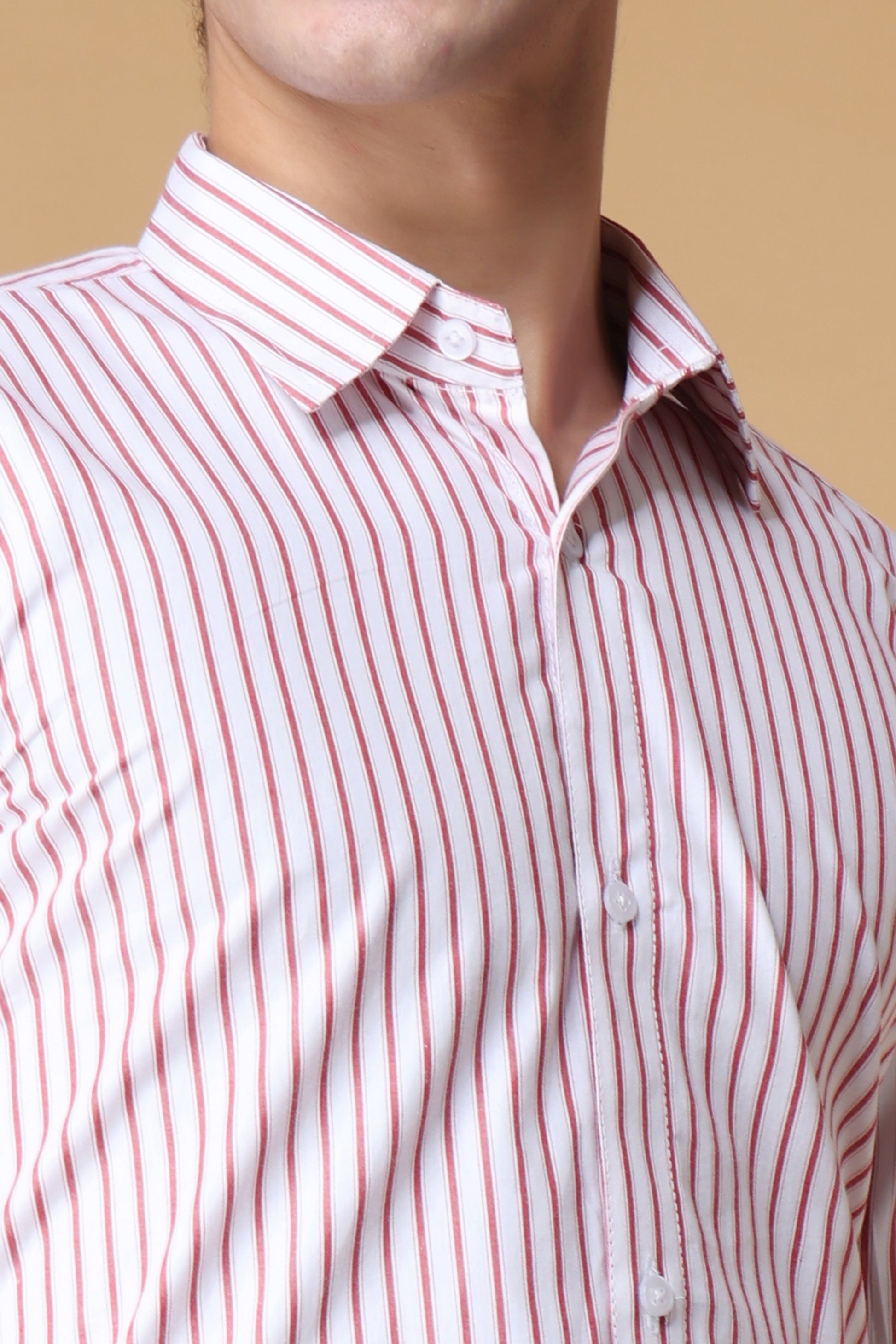 Men's Plus Size Nautical Red Striped Shirt