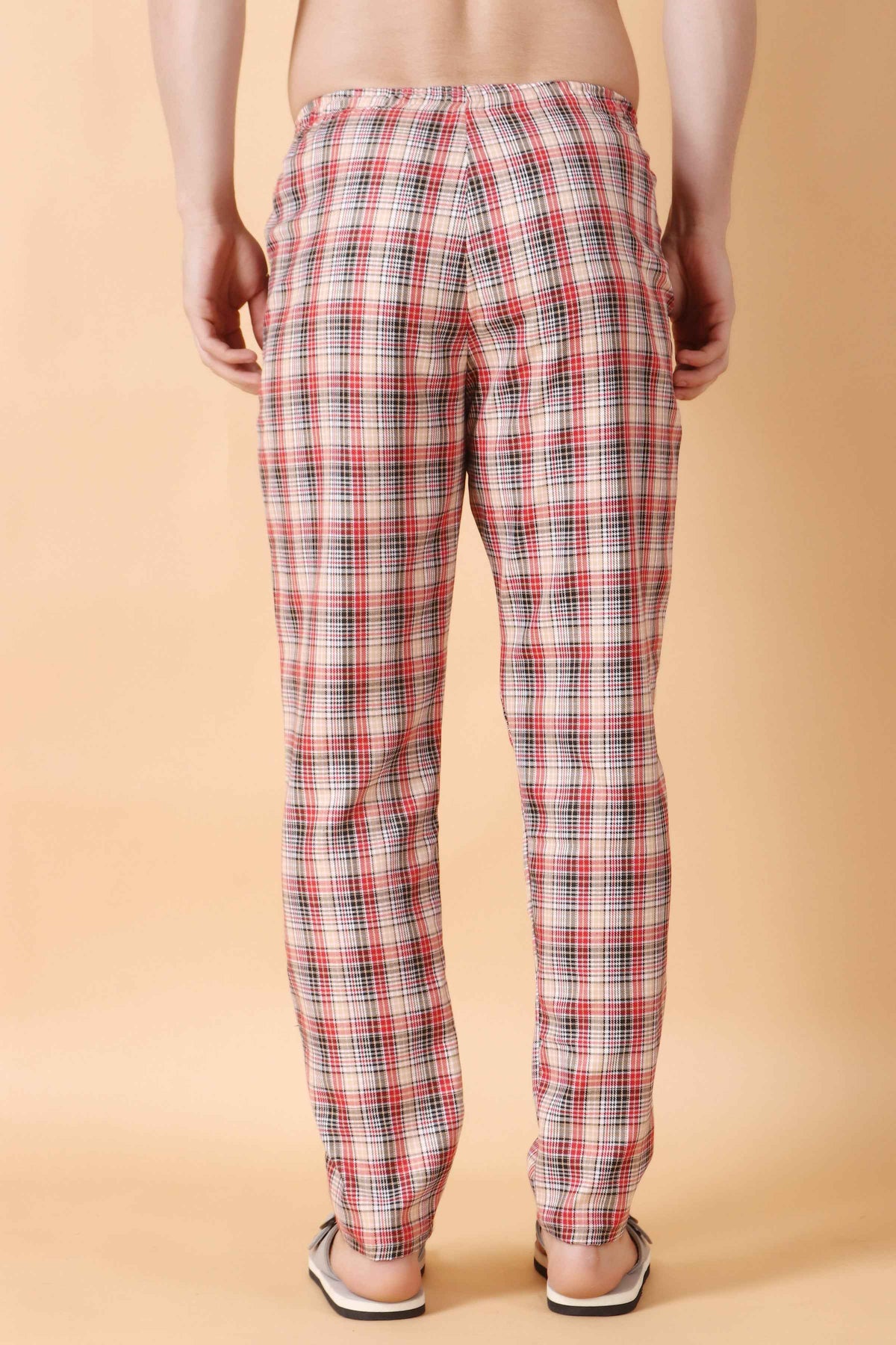 Buy Plus Size ​Red Grid Woollen Pajama At Apella | Sizes XS to 10 XL | India | Free Delivery | Customized