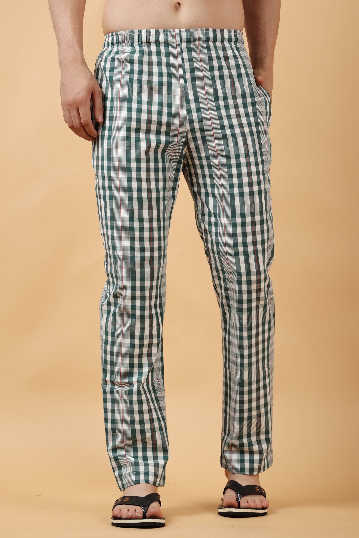 Men's Plus Size Grey Checked Cotton Pajama | Apella