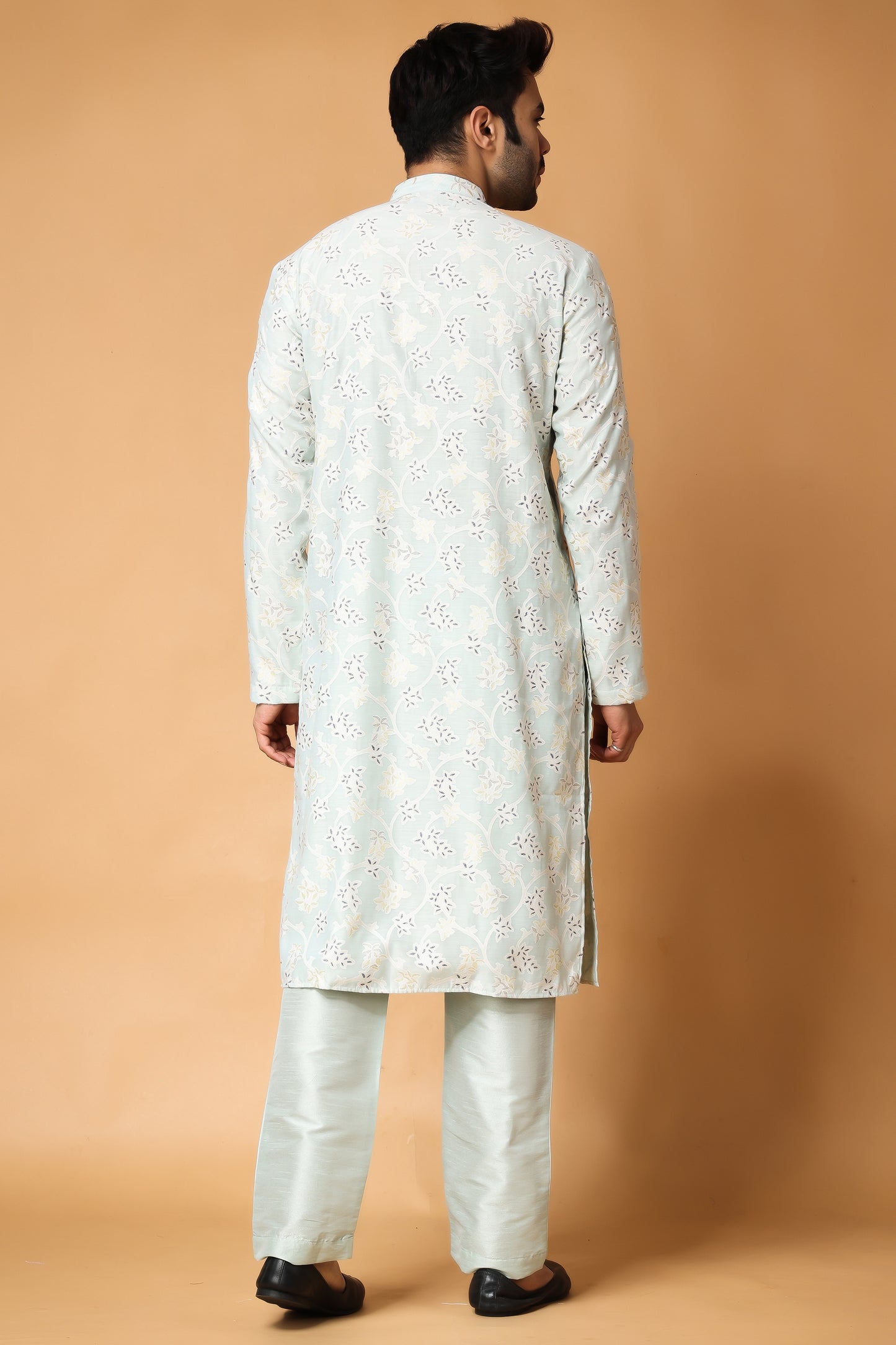 Mint Blue Printed Kurta Pajama
