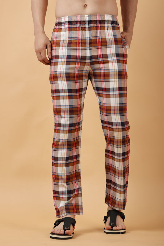 Men's Plus Size Rust  Brown Cotton Pajama | Apella