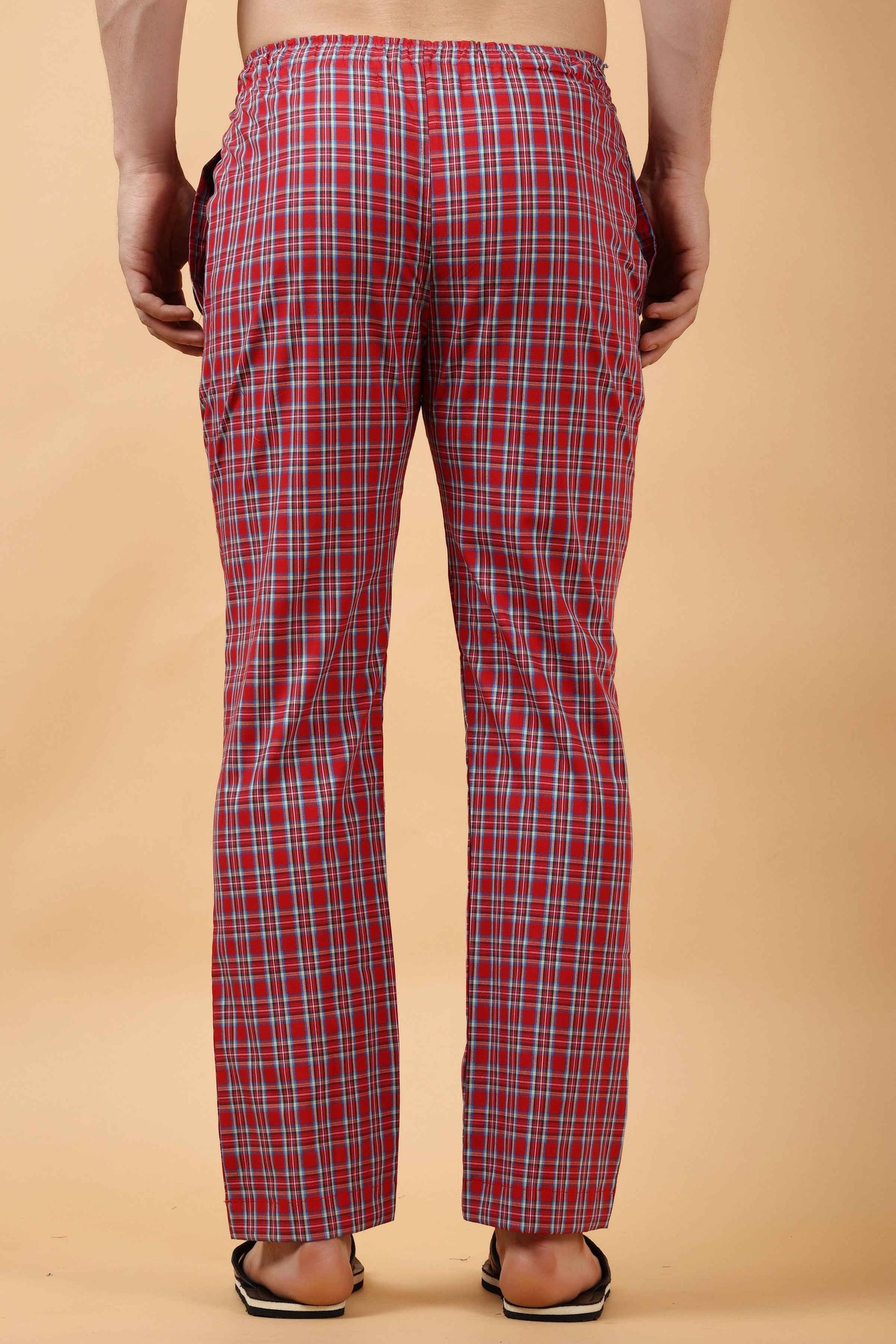 Buy Plus Size ​Red Currant Poplin Cotton Pajama At Apella | Sizes XS to 10 XL | India | Free Delivery | Customized