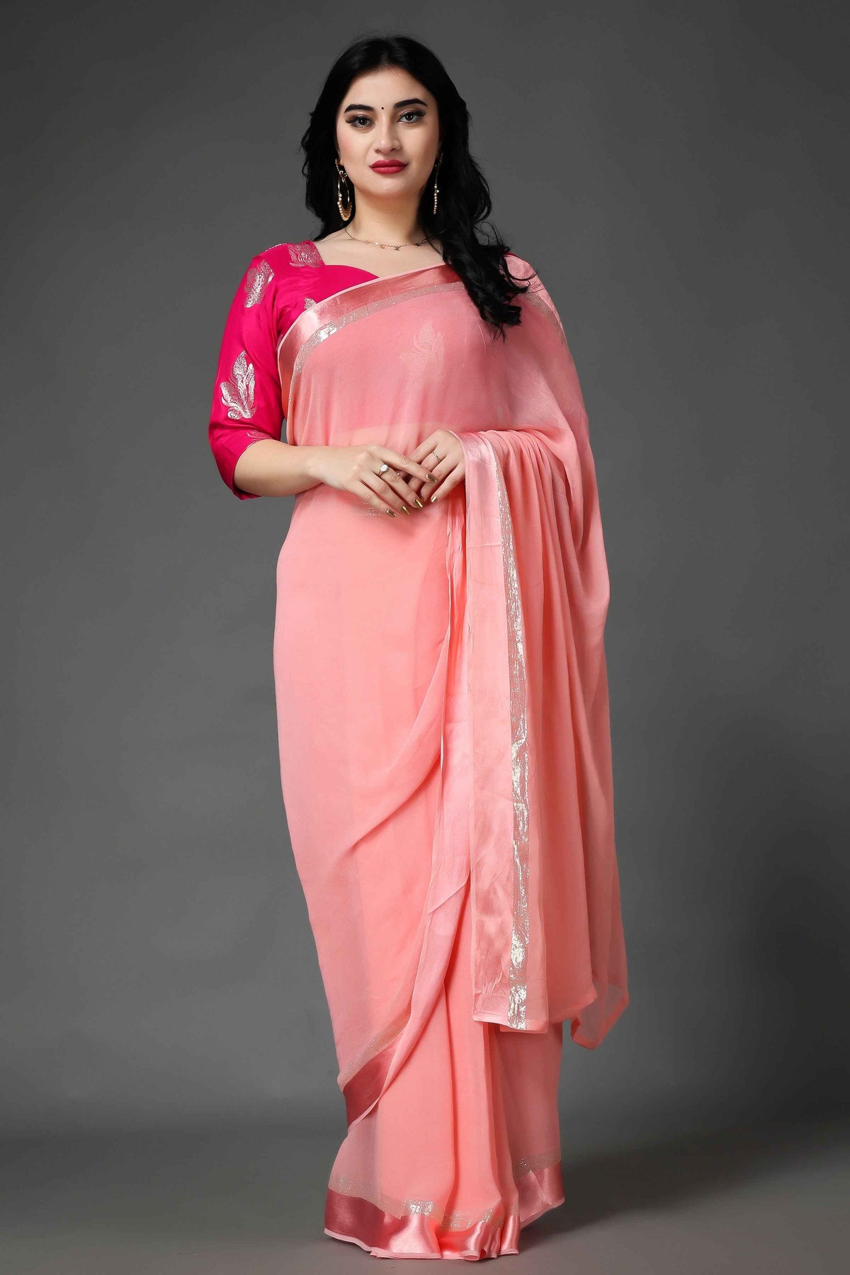 Buy Plus Size ​Modish Magenta Silk Blouse At Apella | Sizes XS to 10 XL | India | Free Delivery | Customized