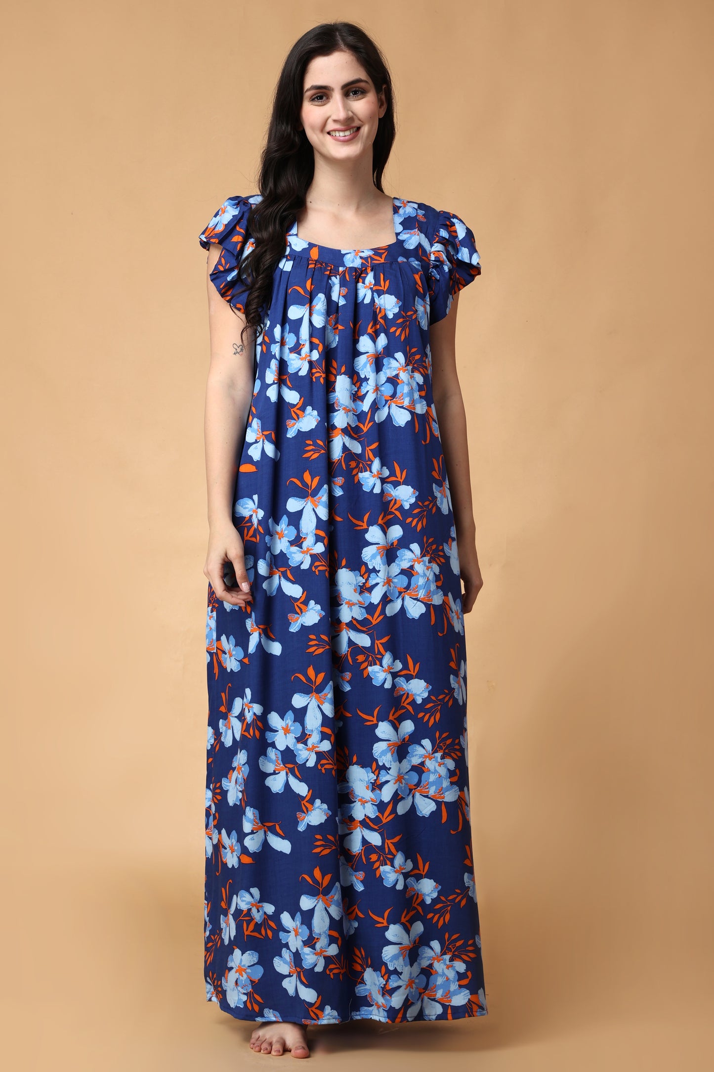 Serene Bloom Rayon Night Gown