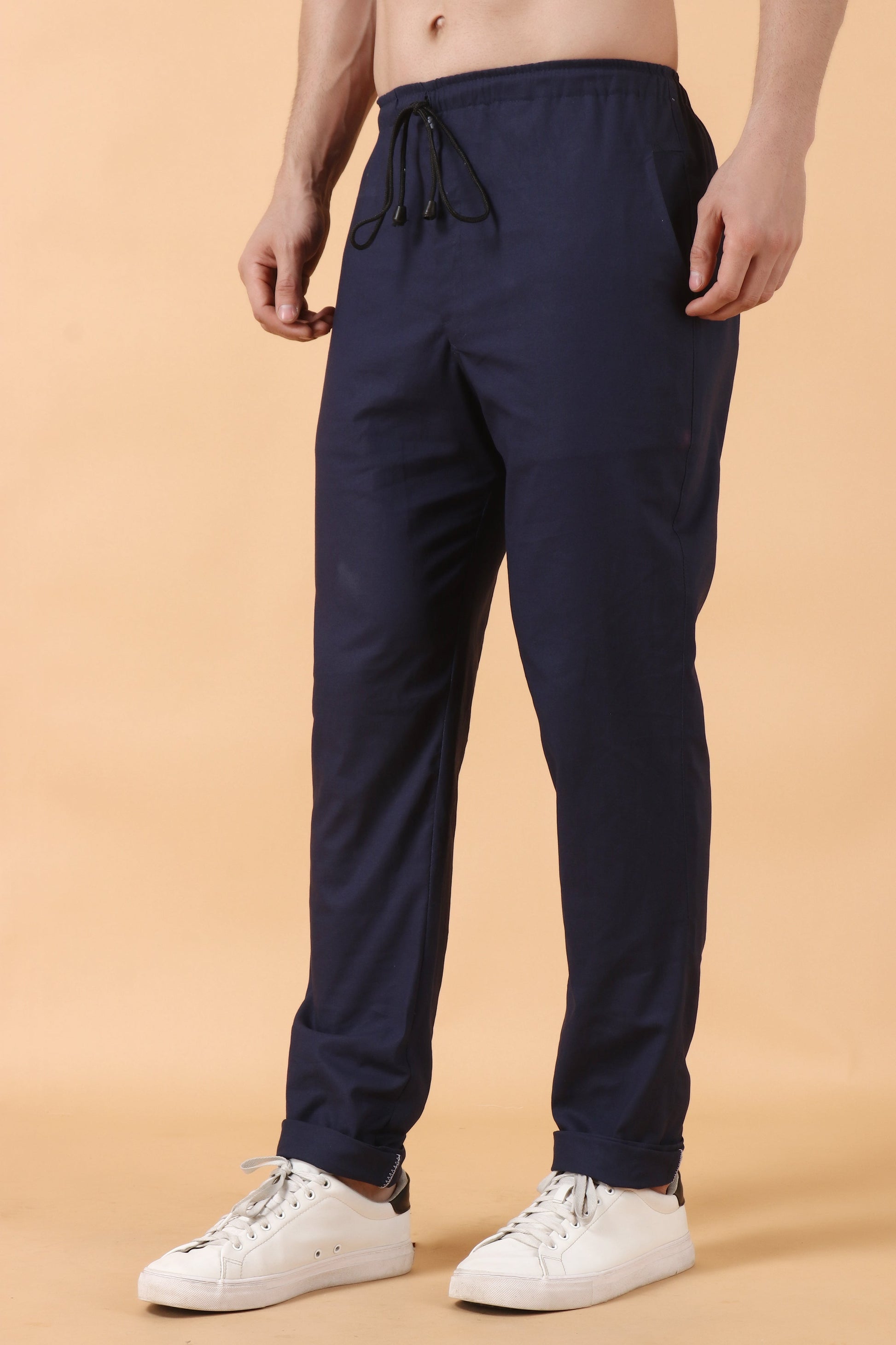 All Size, Cotton, Cotton Pant, Double Pockets, Drawstring, Dual Pockets, Elastic, Elasticized Cotton Pant, Navy Blue, Navy Blue Cotton Pant, Navy Blue Pant, Plus Size, Two Side Pockets