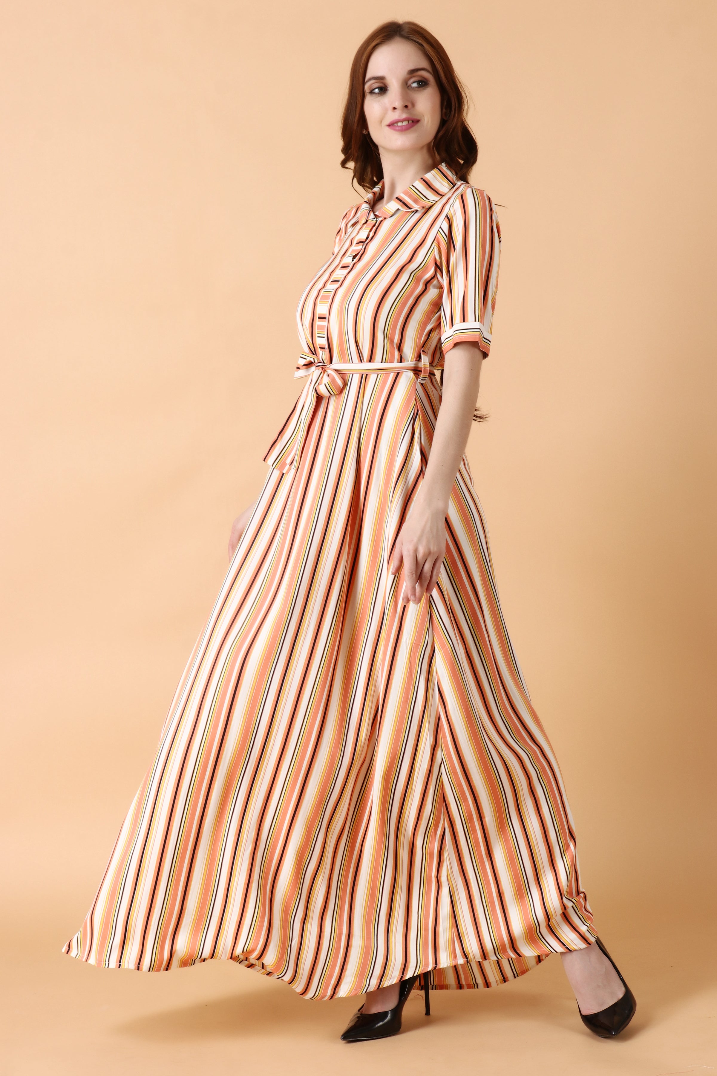 Buy Striped Maxi Dress by Koai at Aza Fashions | Striped maxi dresses,  Vintage boho dress, Maxi dress