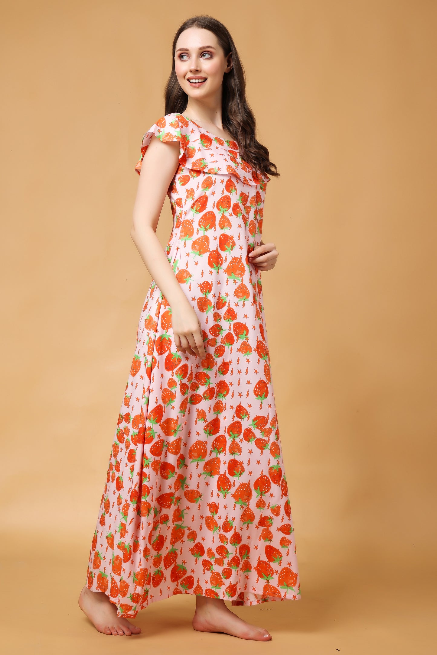 Peachy Berry Rayon Night Gown