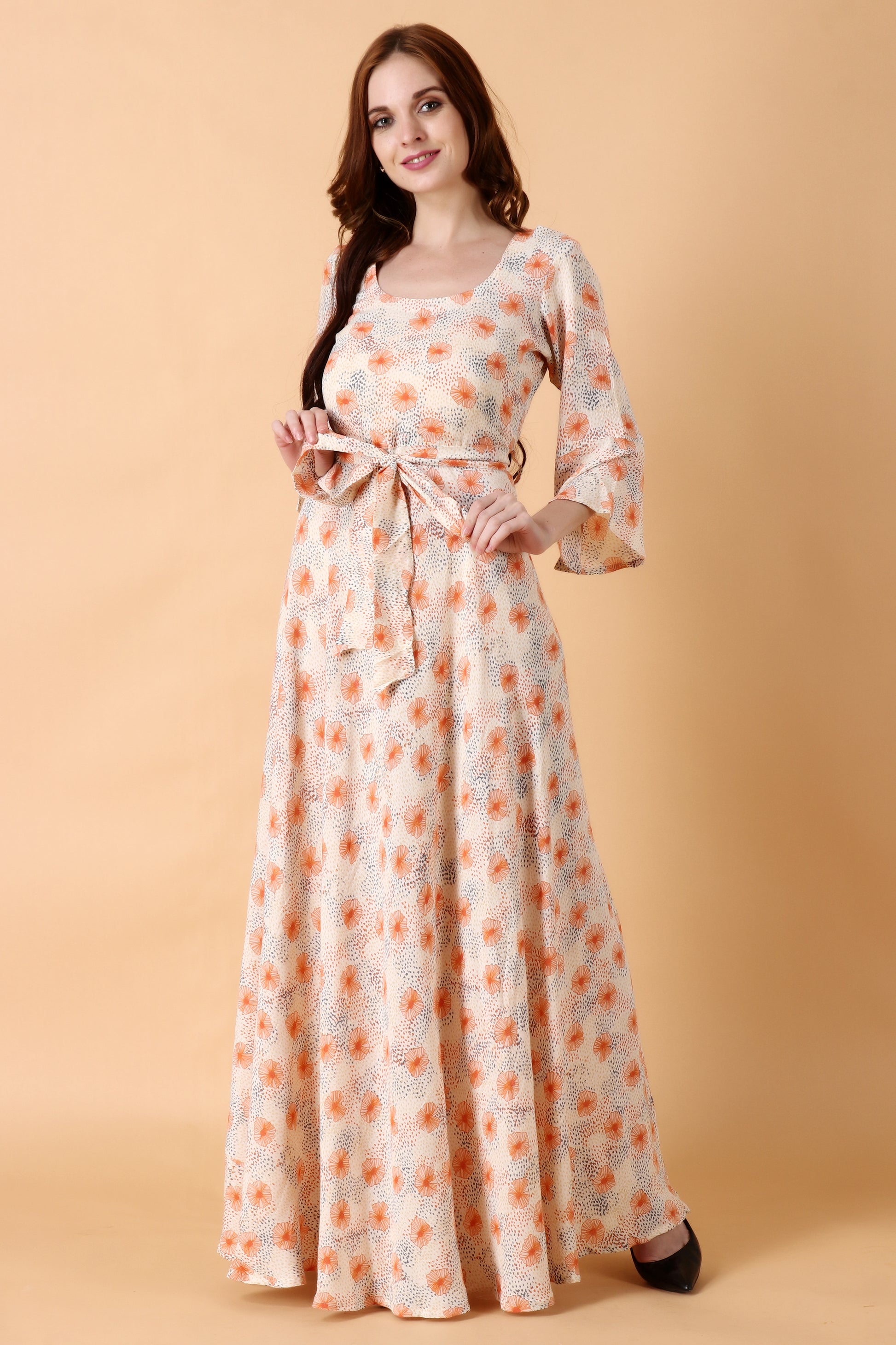 Women Plus Size Peach simple dresses for girls | Apella