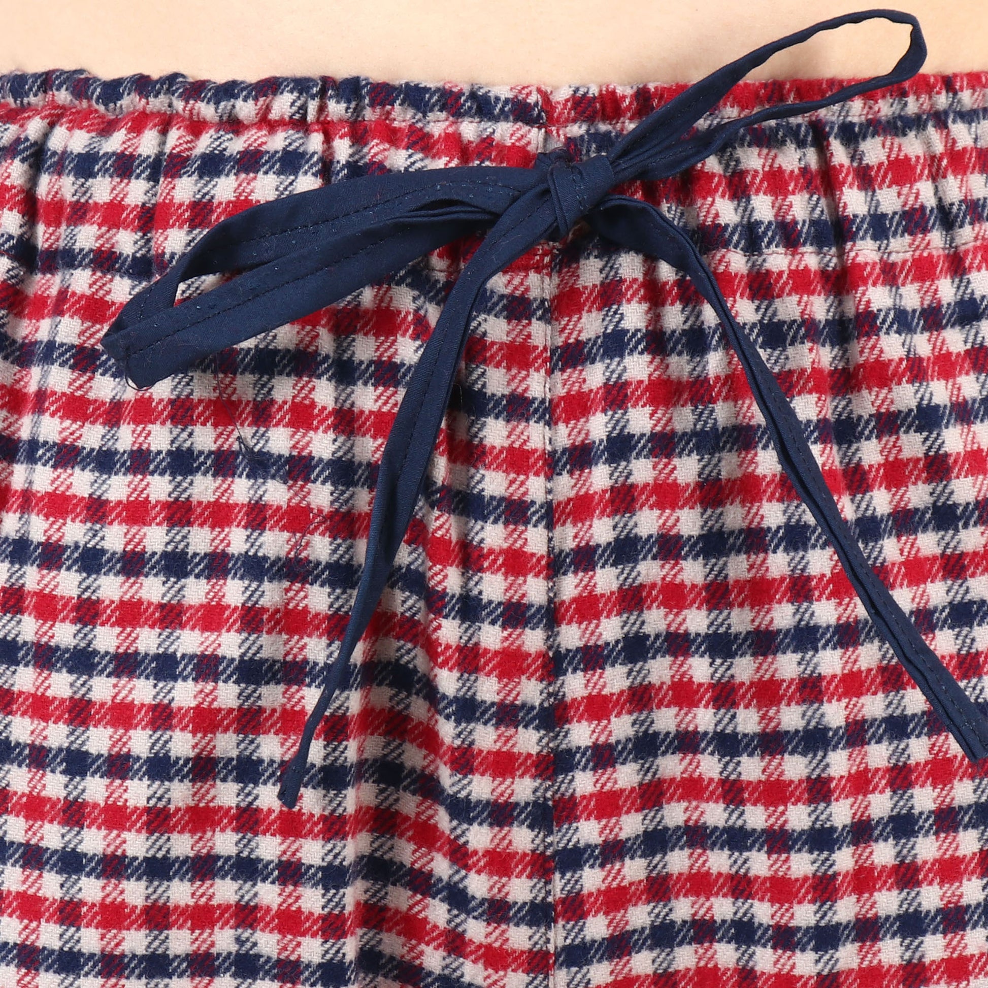 Women Plus Size Brushed Cotton Red Checked Pajama Winter