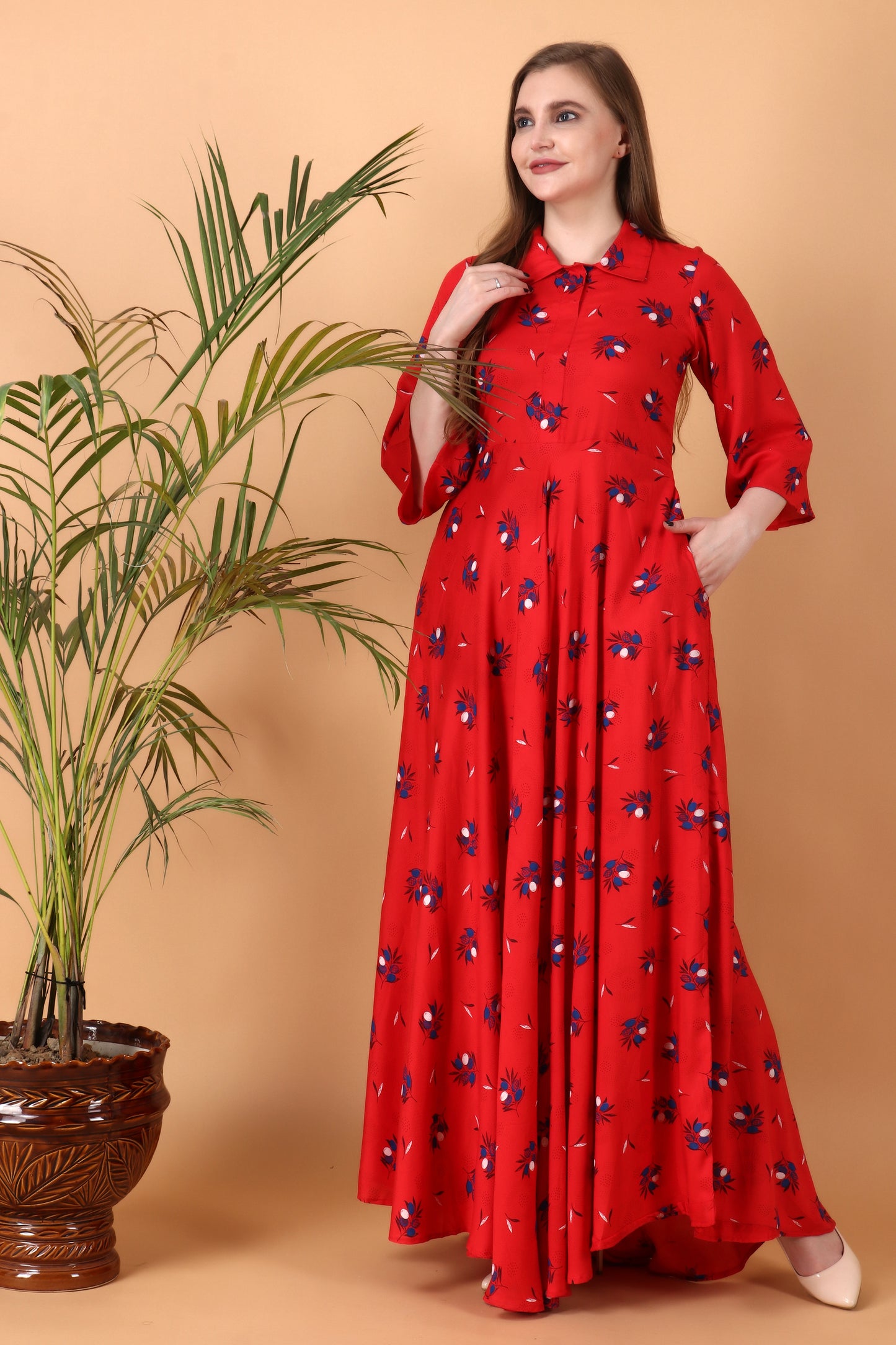 Women Plus Size Red Simple Dresses for Girls | Apella