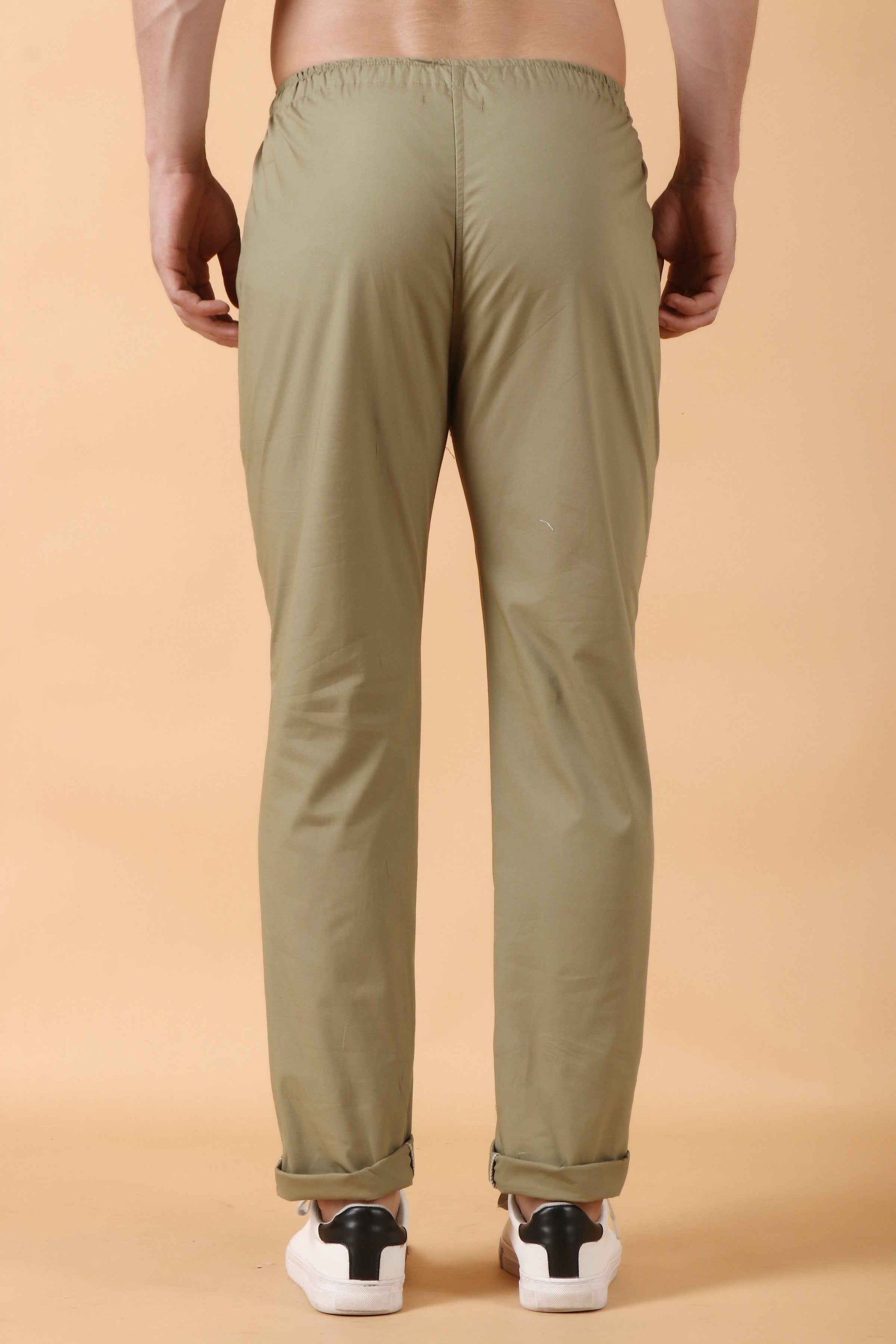 Buy Plus Size ​Desert Khakhi Solid Stretch Cargo At Apella | Sizes XS to 10 XL | India | Free Delivery | Customized