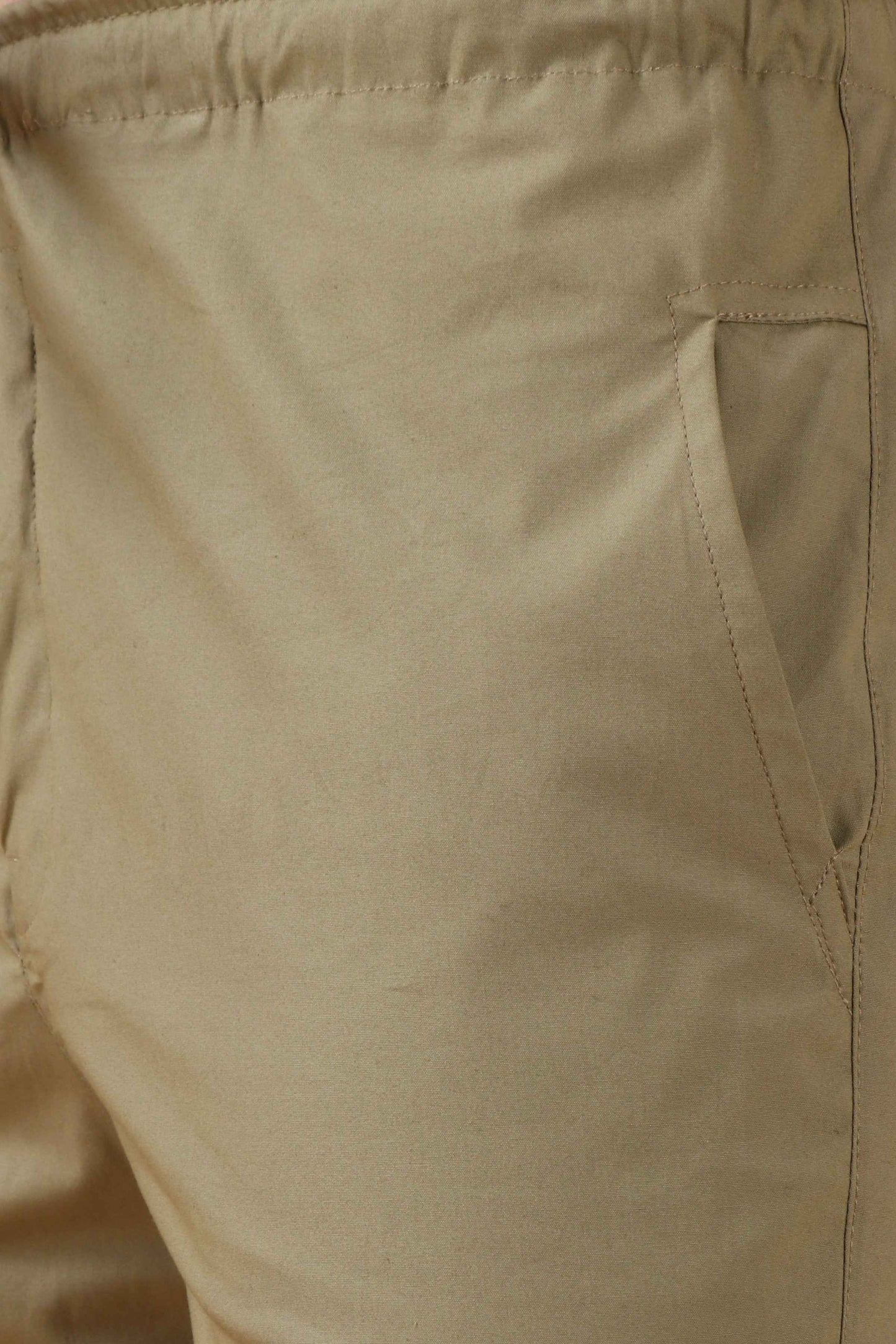 Buy Plus Size ​Desert Khakhi Solid Stretch Cargo At Apella | Sizes XS to 10 XL | India | Free Delivery | Customized