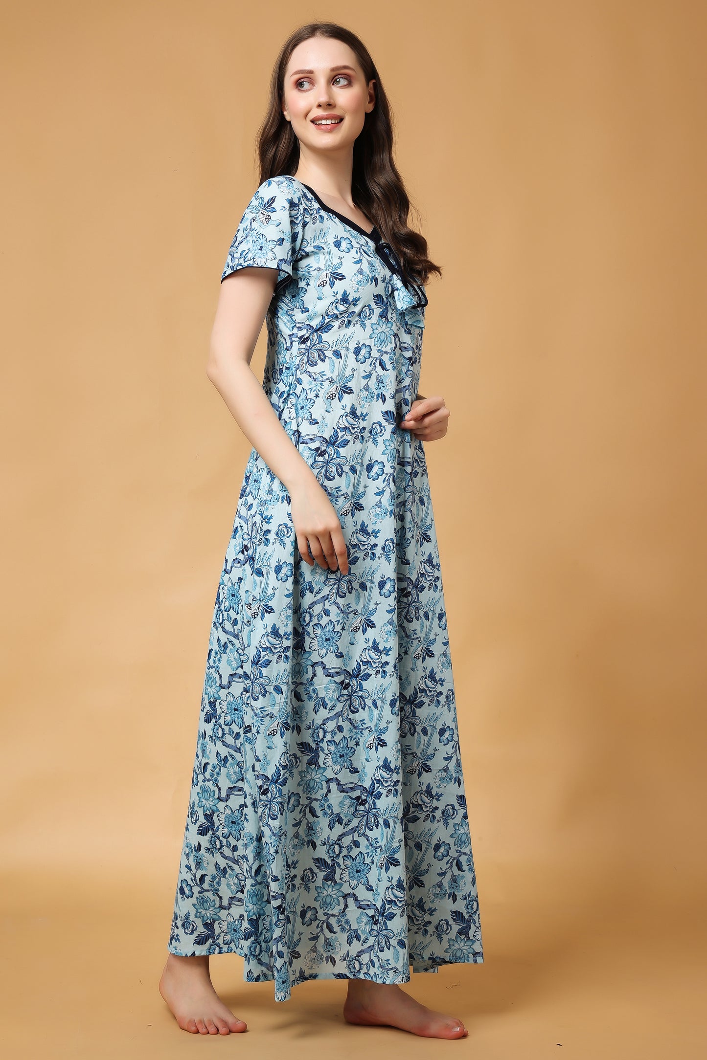 Aster Floral Cotton Night Gown