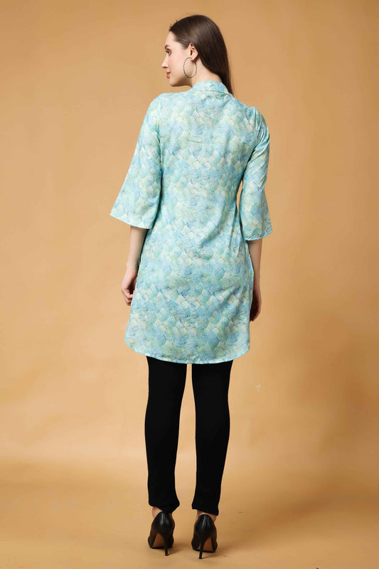 Buy Plus Size ​Ocean Breeze Modal Short Kurta At Apella | Sizes XS to 10 XL | India | Free Delivery | Customized