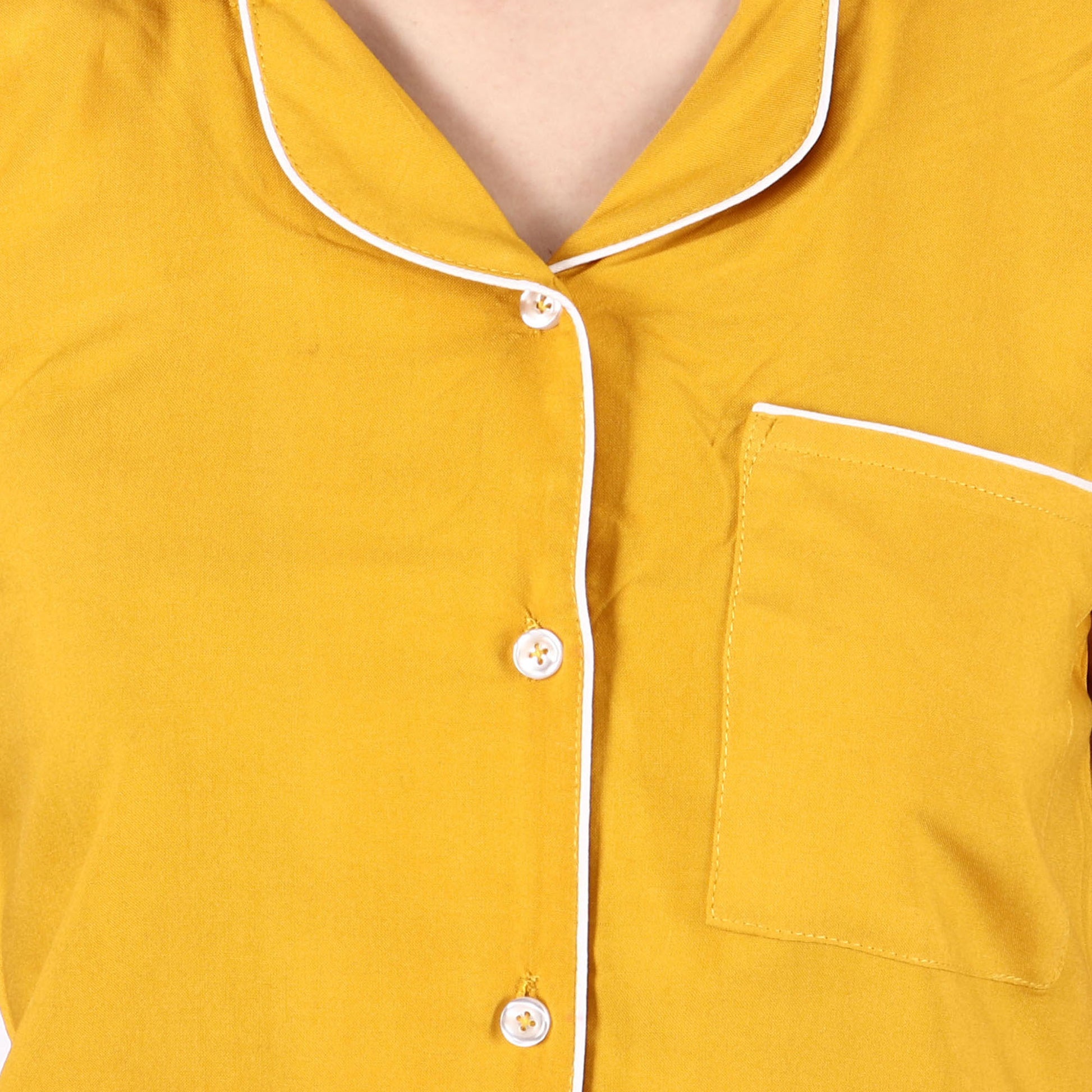 Solid Mustard Night Suit | Apella.