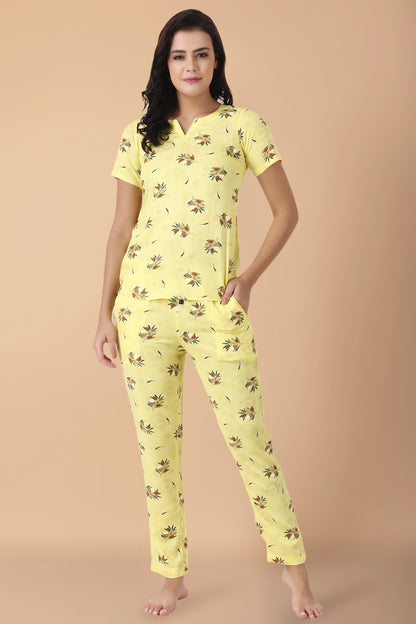 Women Plus Size  Yellow Night suit  | Apella