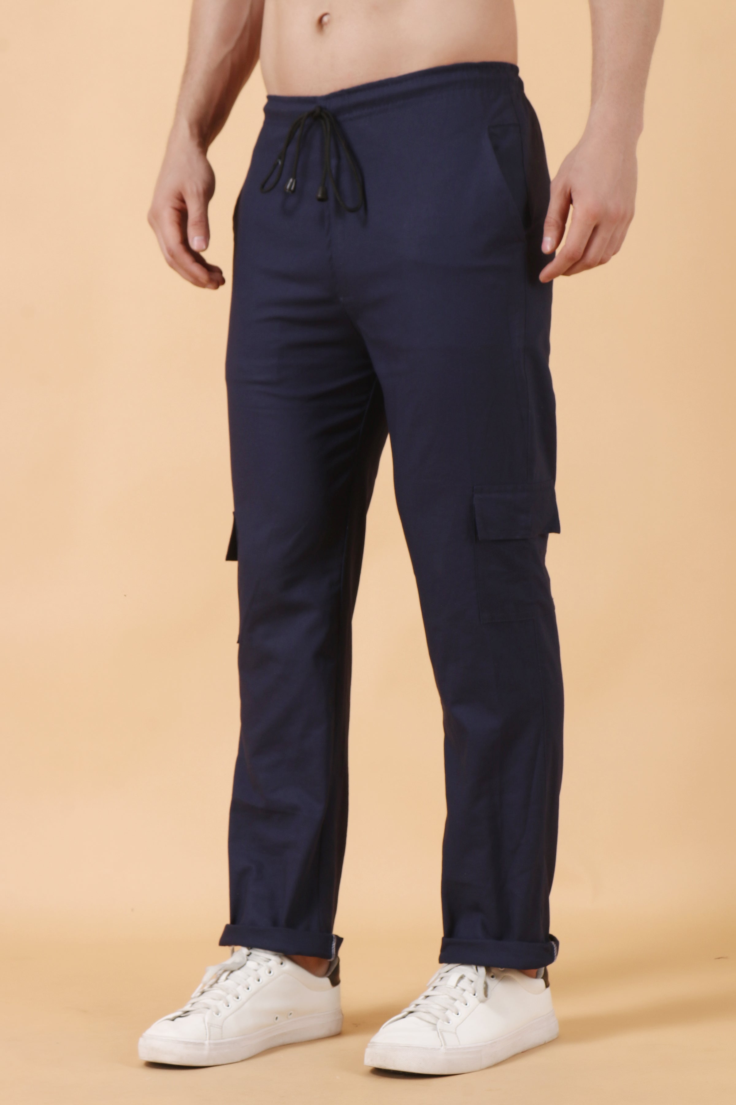 Buy The Roadster Lifestyle Co Men Slim Fit Pure Cotton Cargos  Trousers  for Men 5415202  Myntra