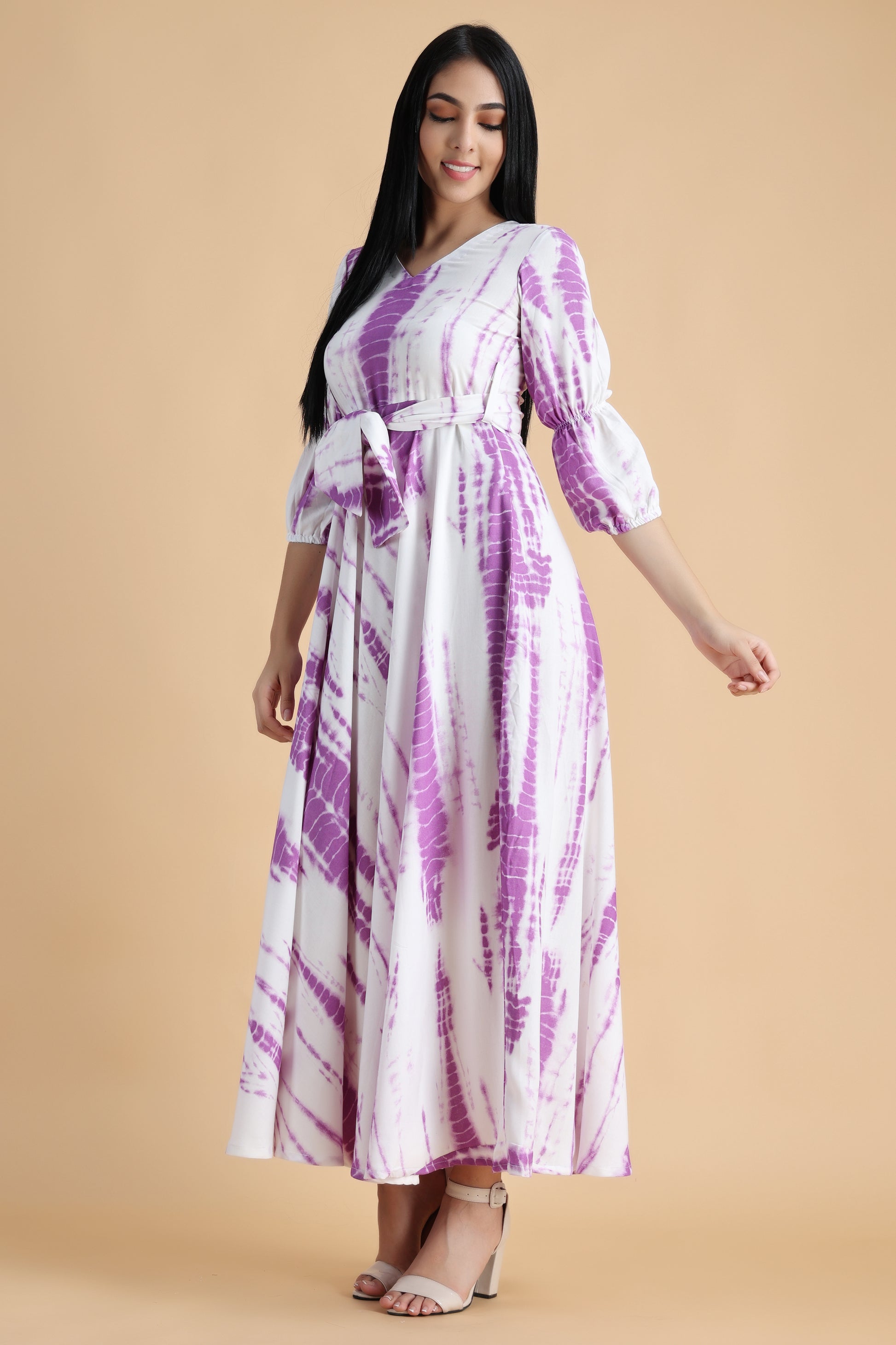 Women Plus Size Maternity Wear White maxi dresses with sleeves | Apella				