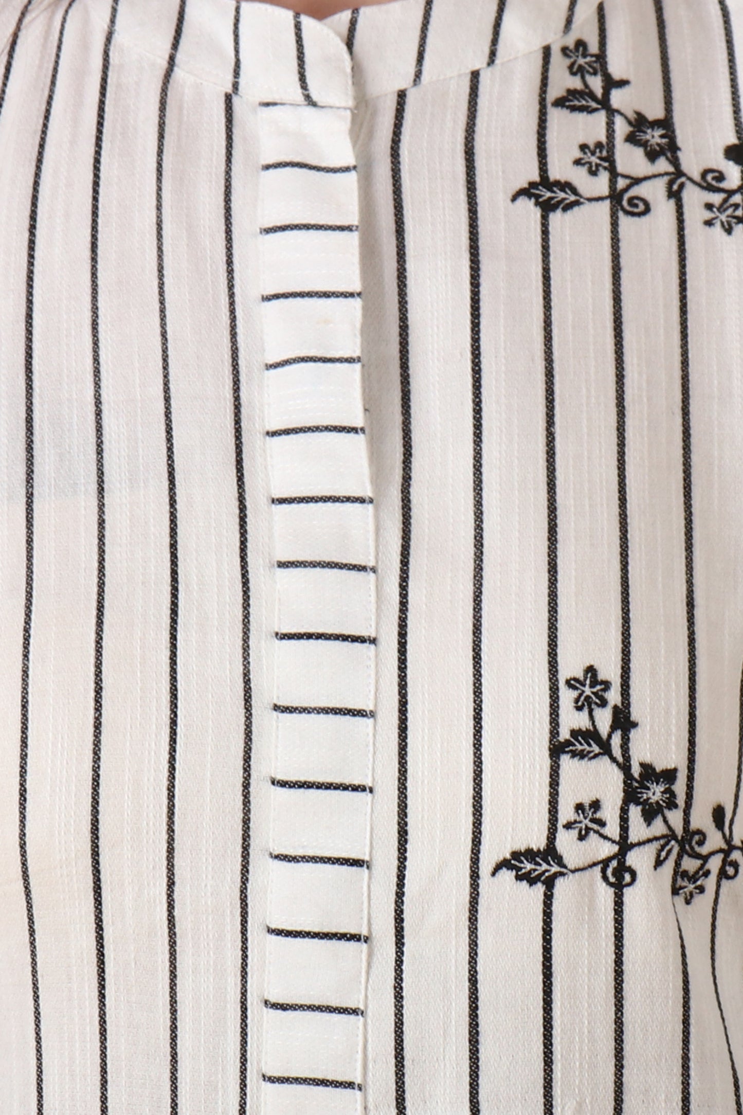 Women's Plus Size White Striped cotton kurti with palazzo set | Apella