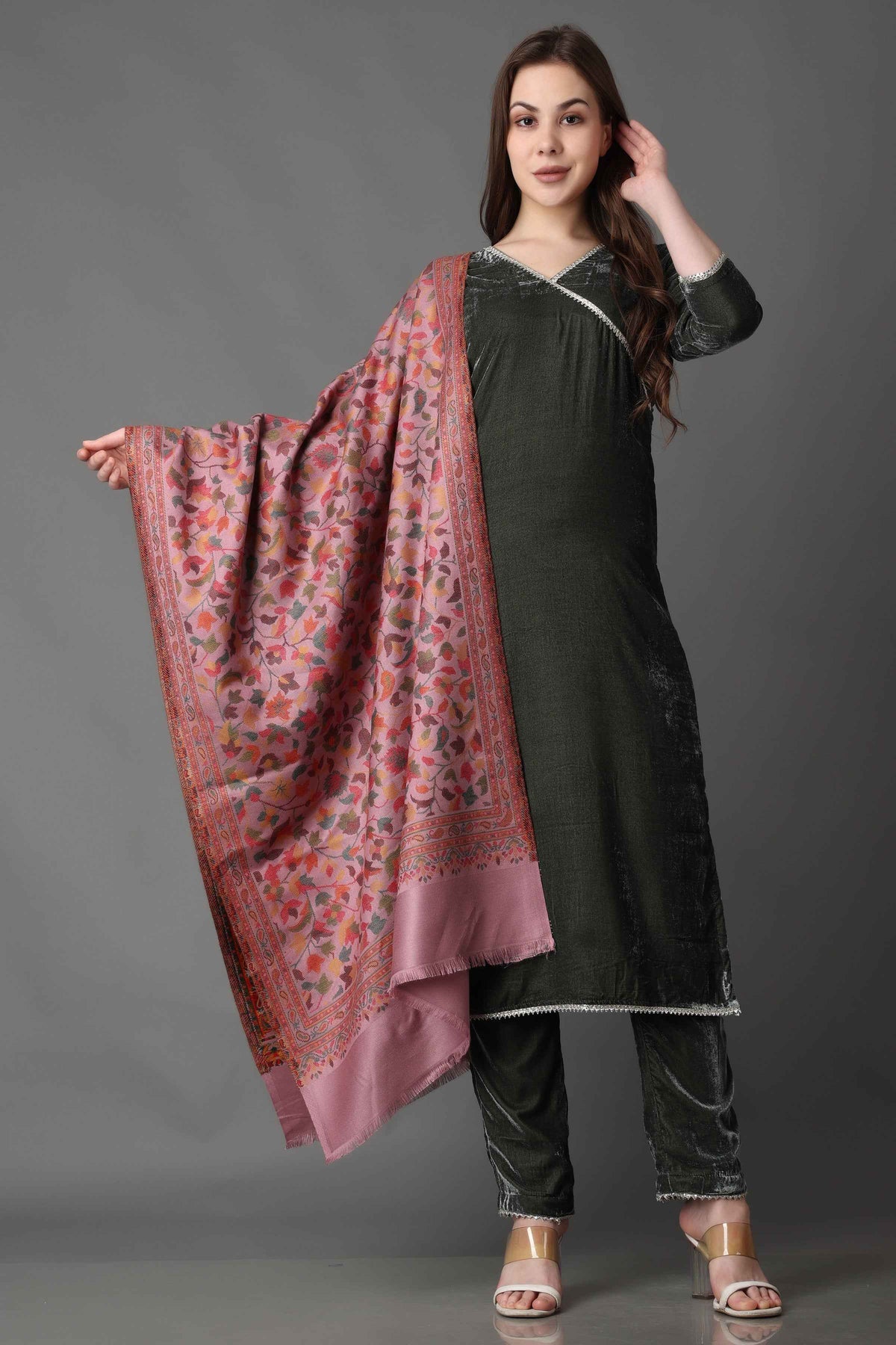 Buy Plus Size ​Stellar Green Velvet Suit At Apella | Sizes XS to 10 XL | India | Free Delivery | Customized