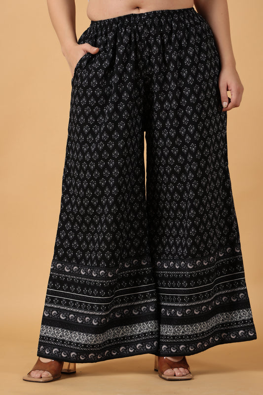 Women's Plus Size Black Printed Skirt bottom wear for women | Apella