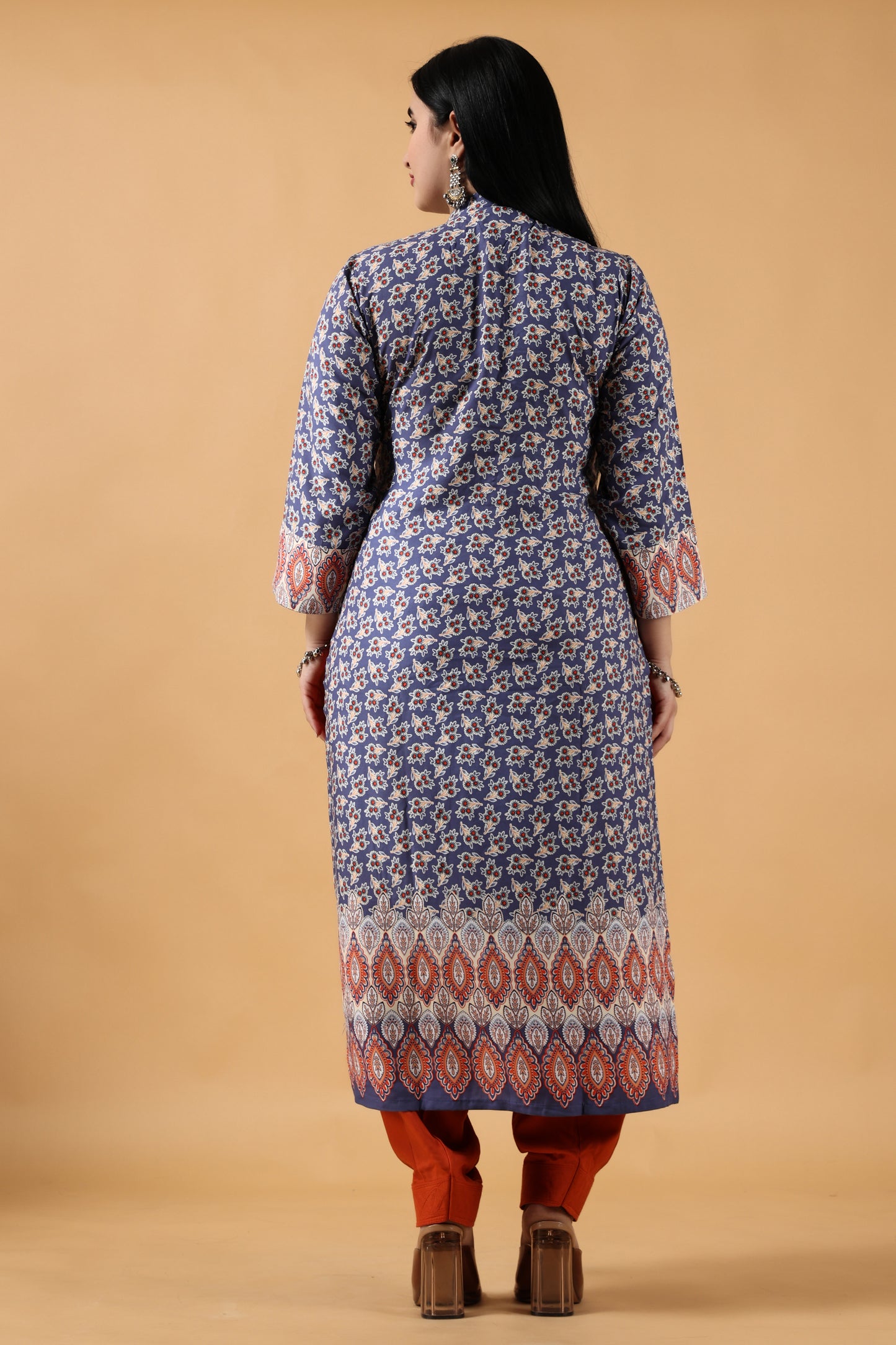 Women's Plus Size Blue printed salwar kurti| Apella