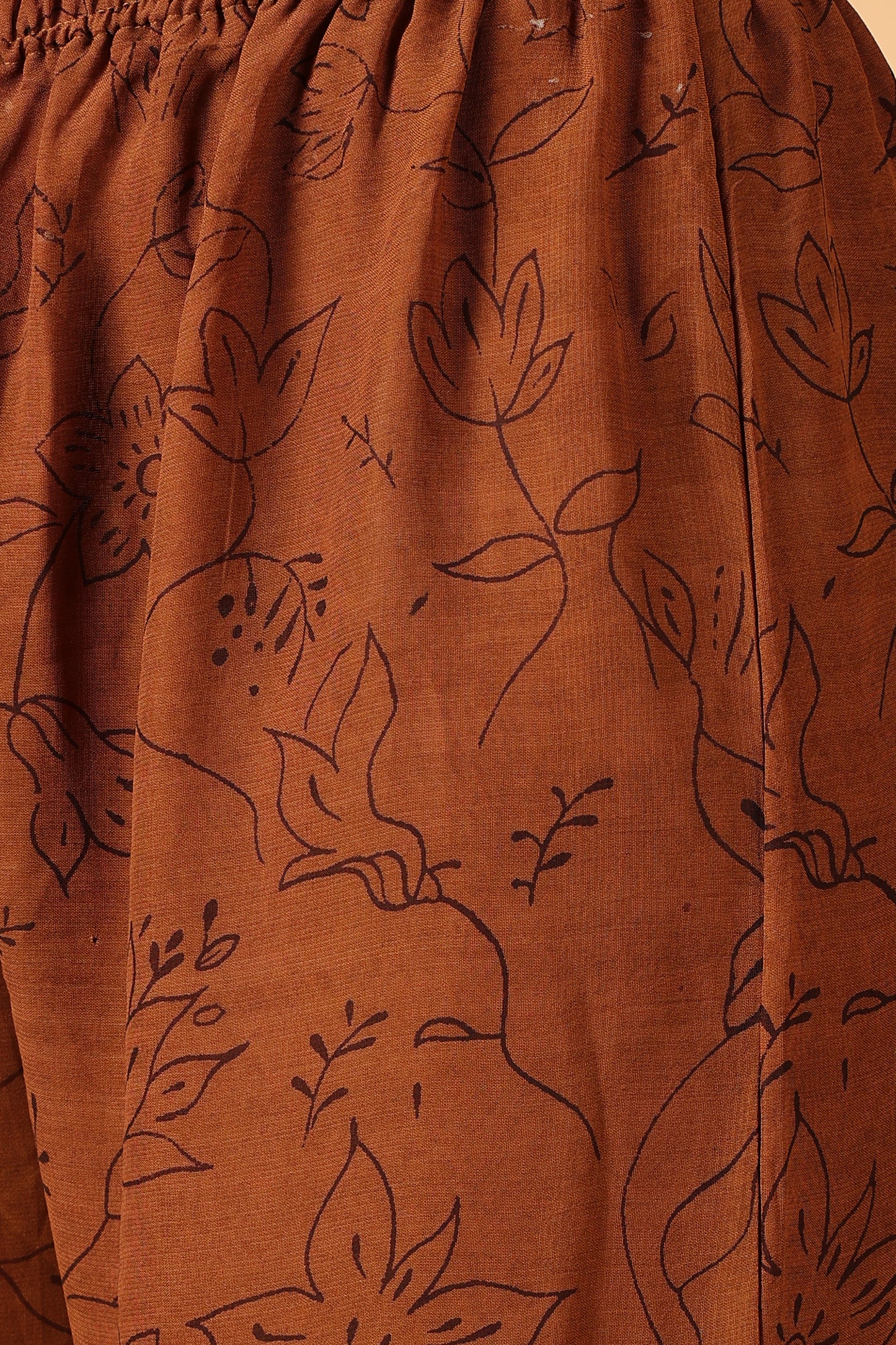 Brown Bordered Georgette Palazzo
