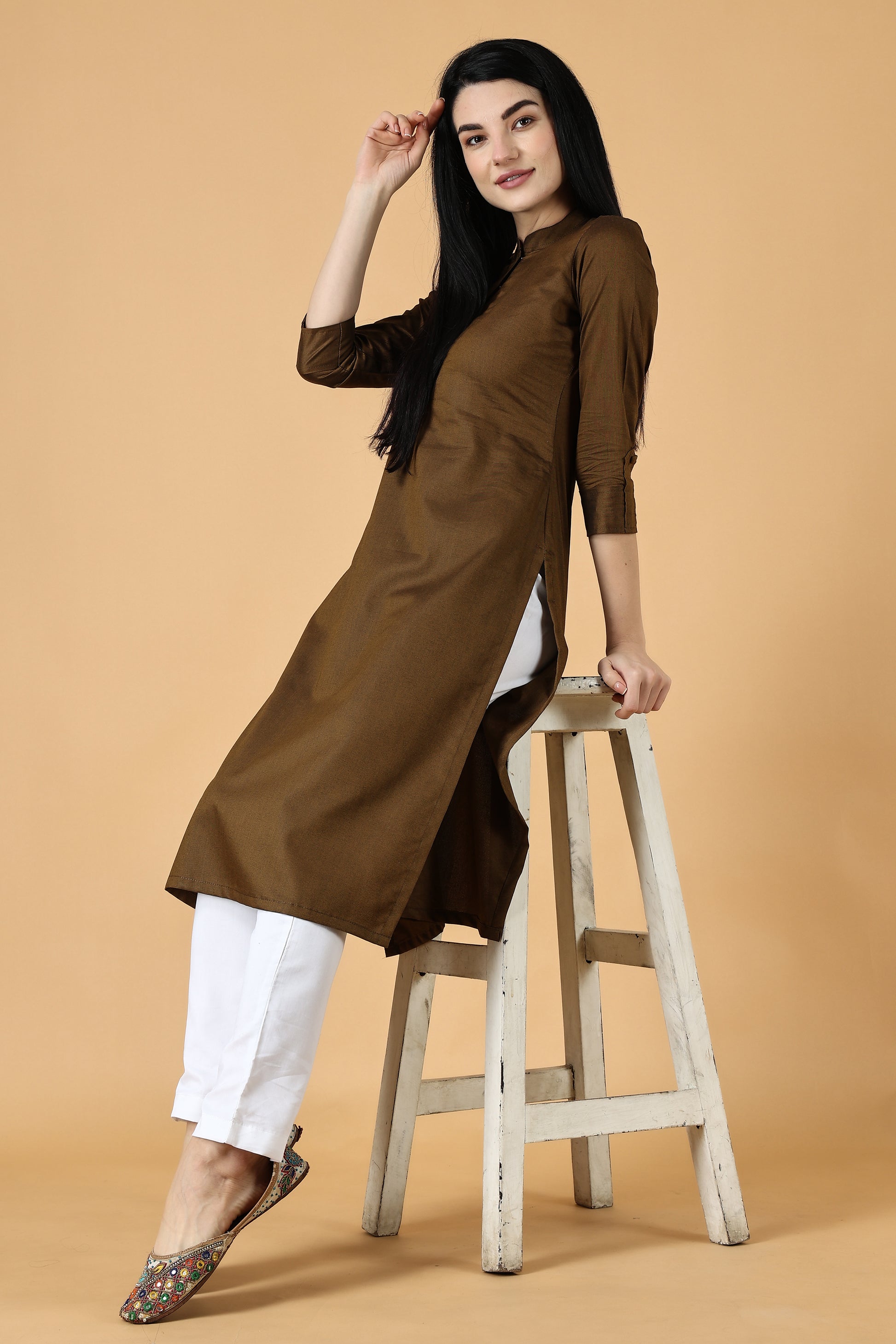 Women's Plus Size  Copper Kurta Pajama | Apella