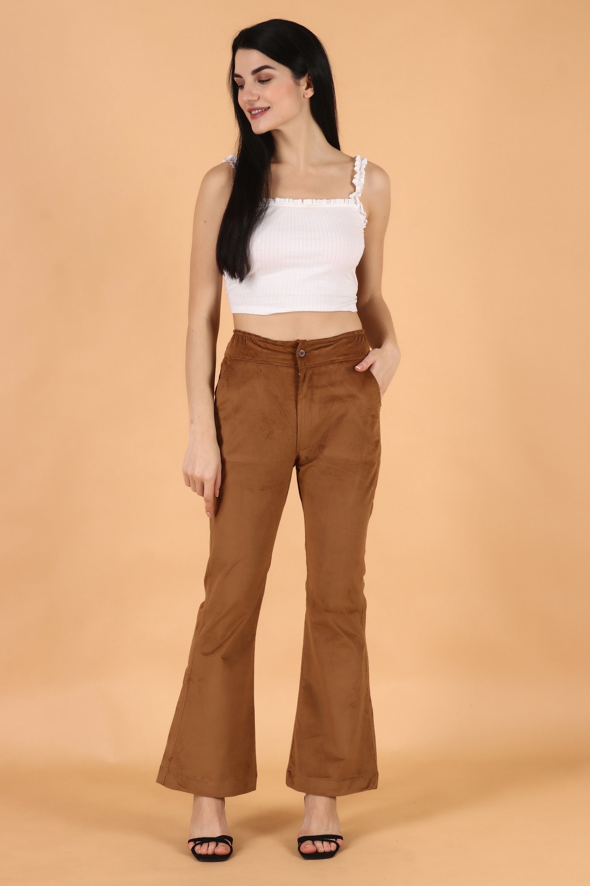 All Size, Bell Bottoms, Brown Bell Bottoms, Corduory, Corduory Bell Bottoms, Double Pockets, Double Side Pockets, Dual Side Pockets, Full Elasticized Waistline, Plus Size, Two Side Pockets