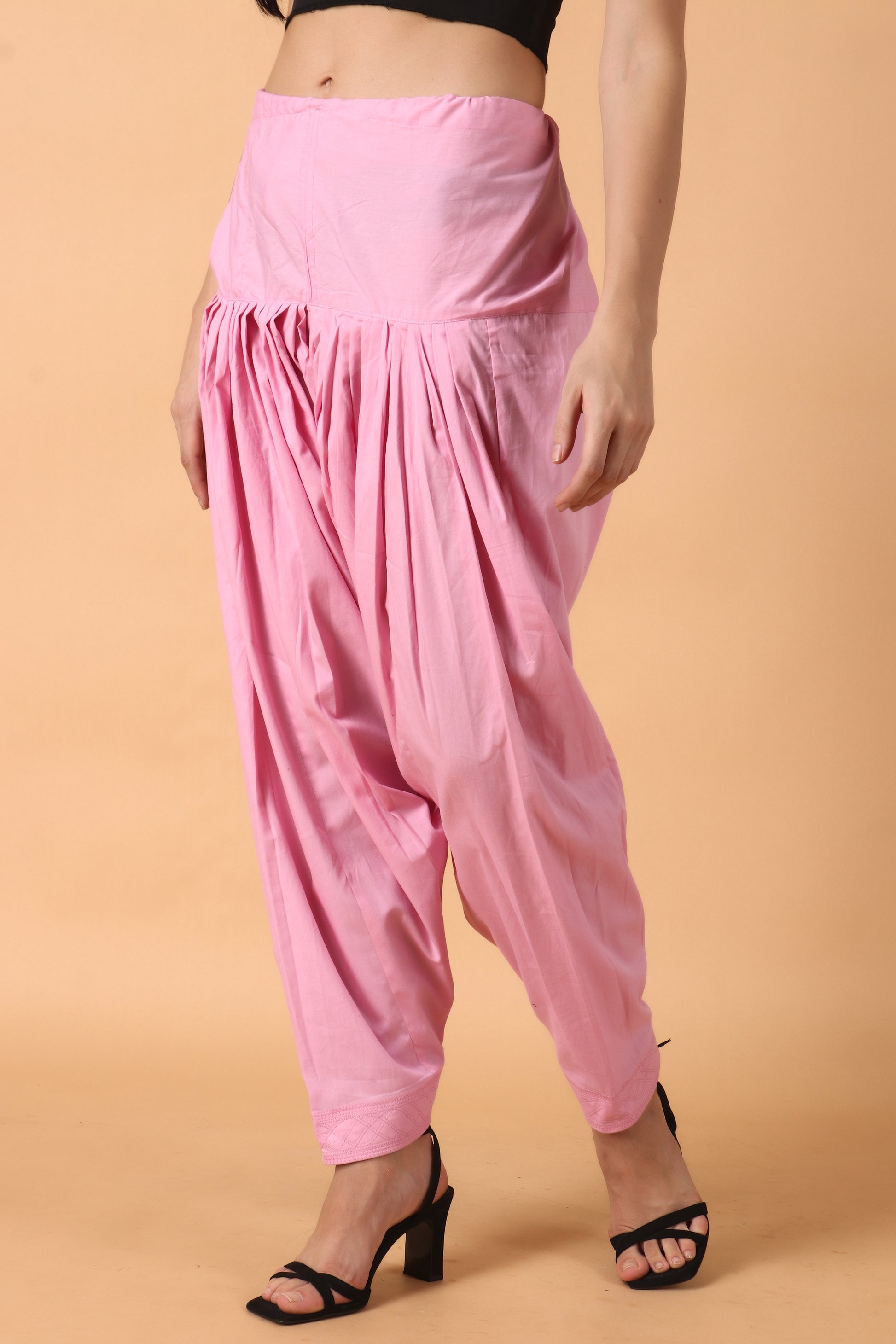  Women Plus Size Pink Cotton Patiala Salwar Design | Apella