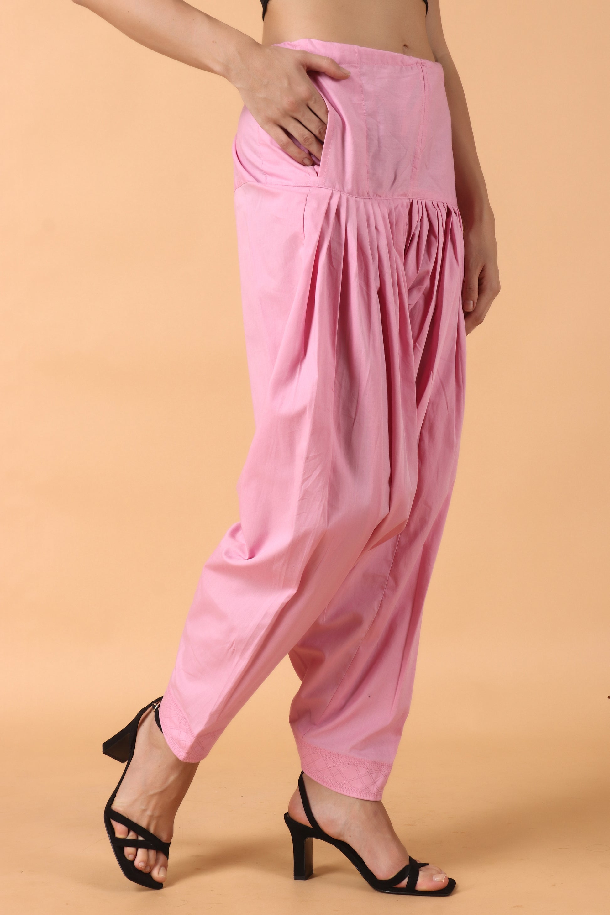  Women Plus Size Pink Cotton Patiala Salwar Design | Apella
