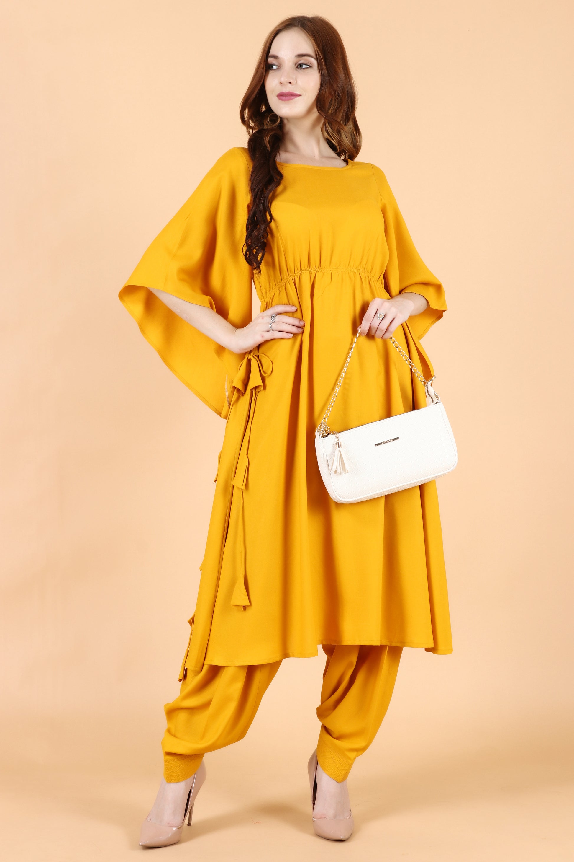 Women Plus Size Mustard Rayon simple salwar suit | Apella