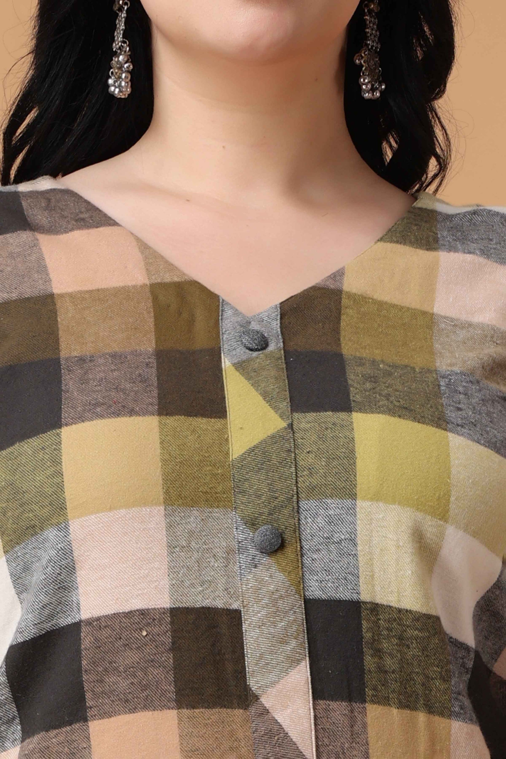 Buy Plus Size ​Gold Sand Woollen Kurta At Apella | Sizes XS to 10 XL | India | Free Delivery | Customized